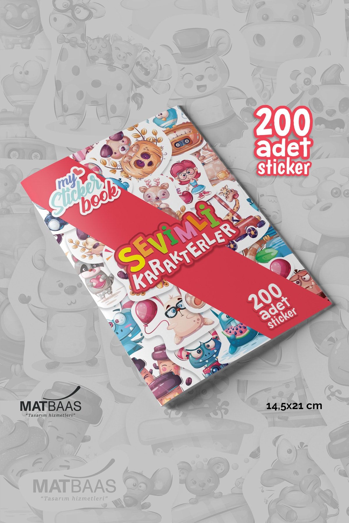 colortouch My Sticker Book Sevimli Karakterler Çocuk Sticker Kitabı 200 Adet Sticker A5 Boyutu (14,5x21 Cm) )