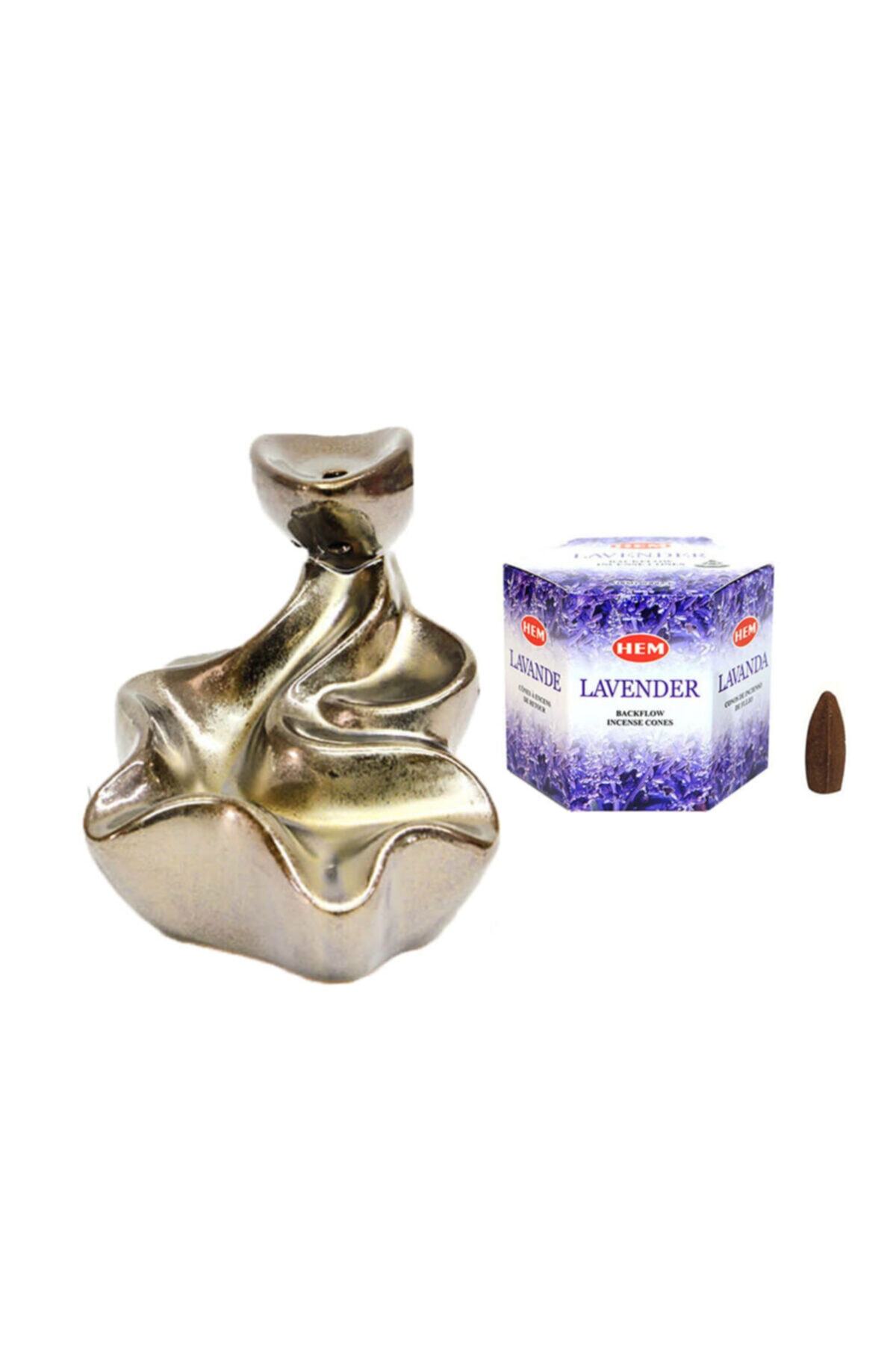 İpek Naturel Şelale Tütsülük Bronz ve Lavender Konik Tütsü 40 Adet