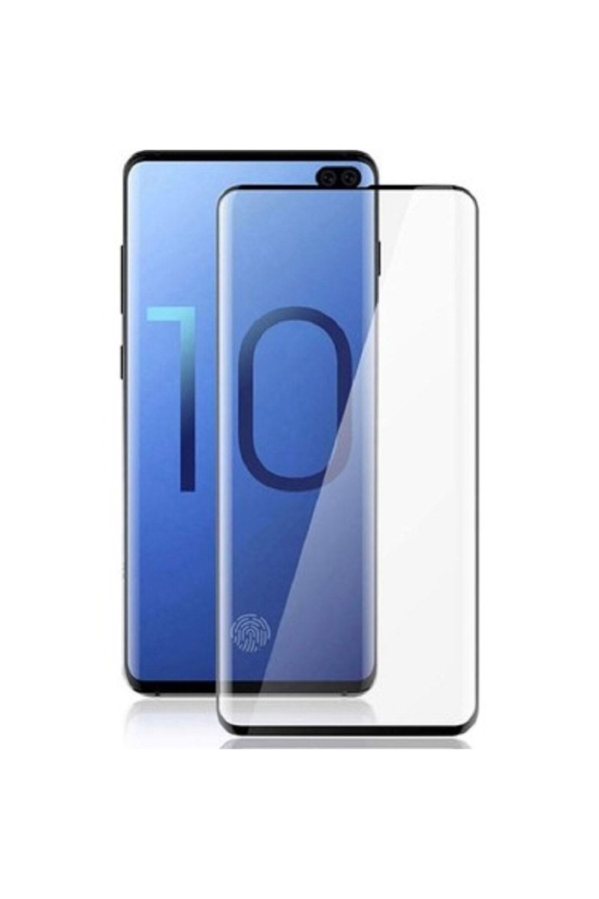 FlueTech Samsung Galaxy S10 Plus Kavisli Full Kaplayan Polikarbon 360 Cover Kırılmaz Cam