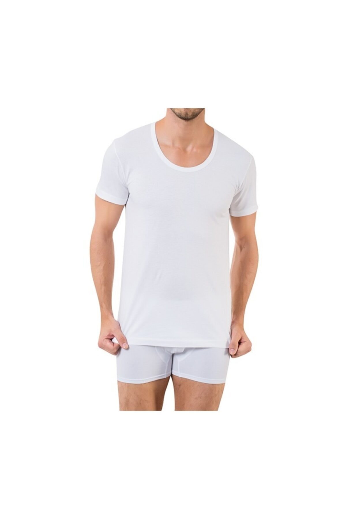 CİHAN YILDIZ Erkek Penye Bisiklet Yaka Fanila 4'lü Paket