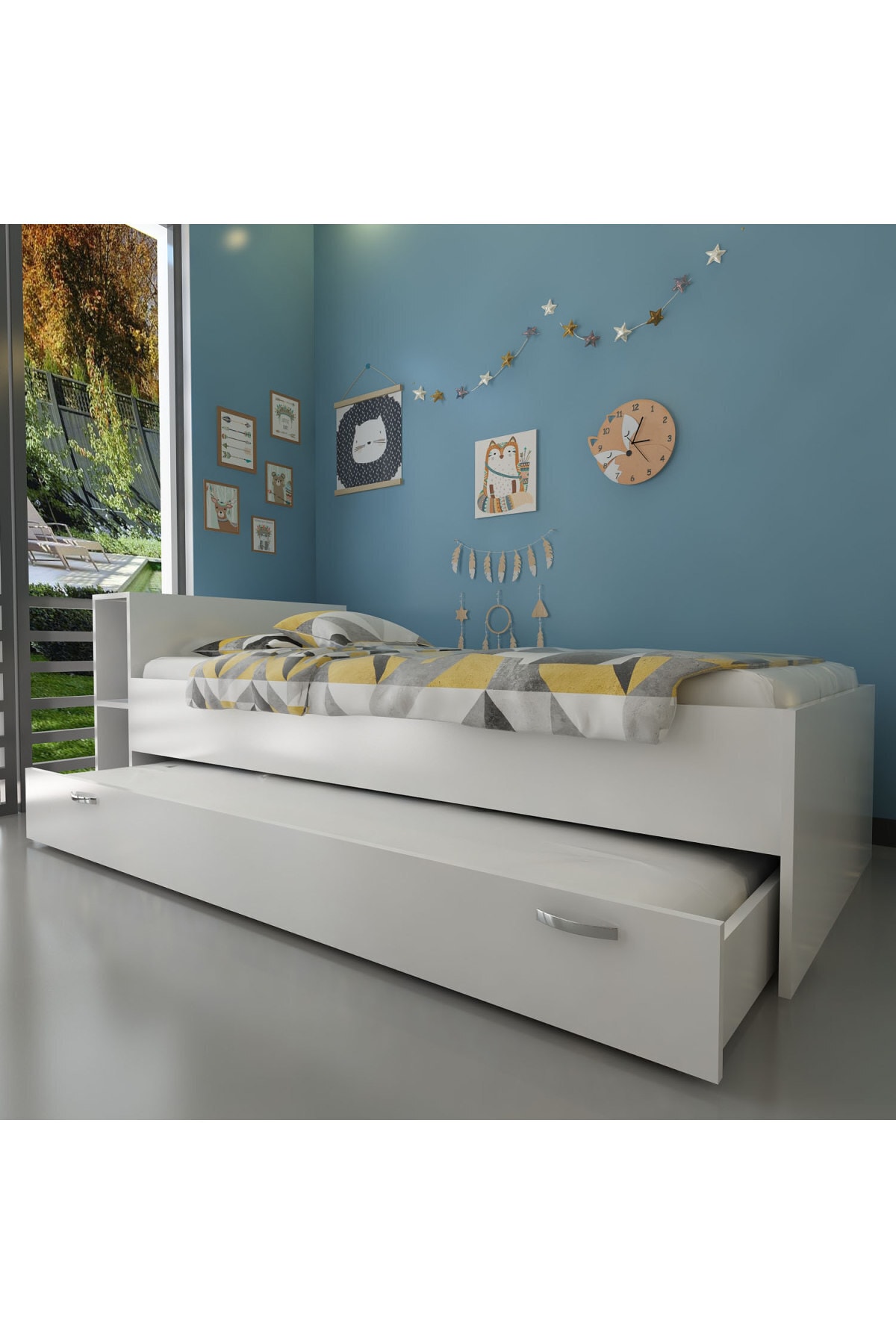Myniture Trend Yavrulu Karyola Q4011-1 Beyaz Beyaz