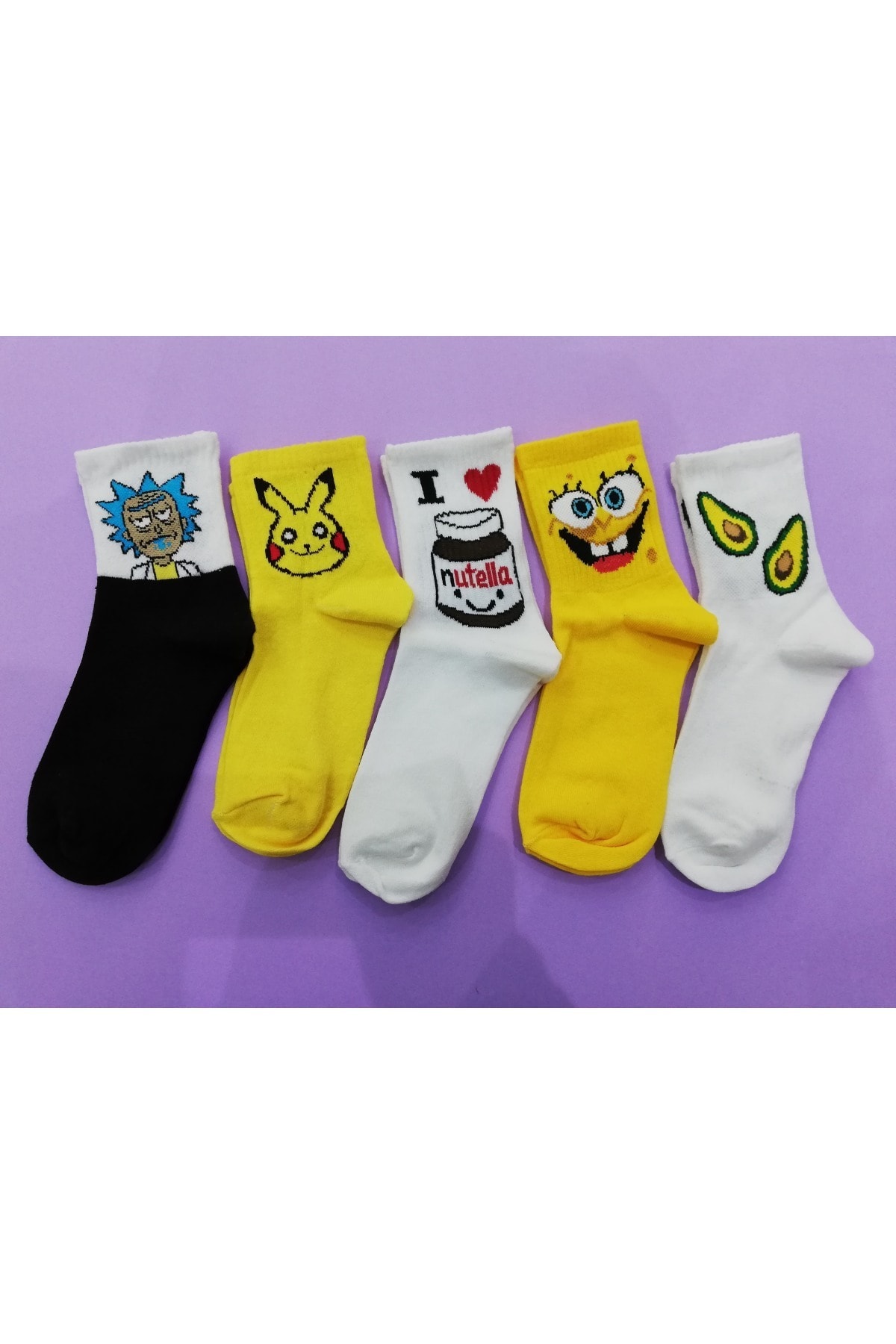 RozaSocks Unisex Rengarenk Çorap Seti 5 Çift