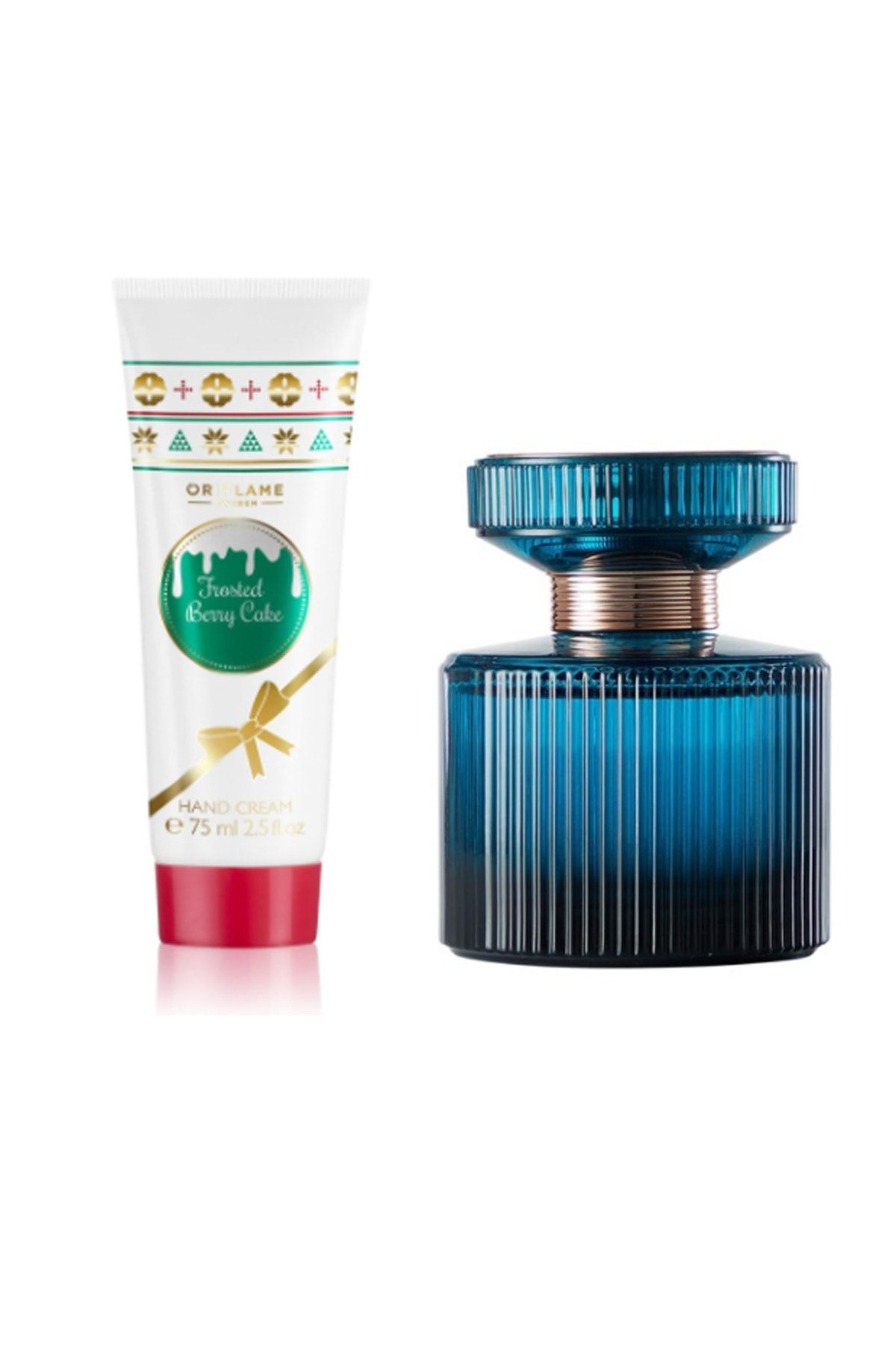 Oriflame Amber Elixir Crystal Edp 50 ml  Ve Frosted Berry El Kremi 75 ml 8756996322568