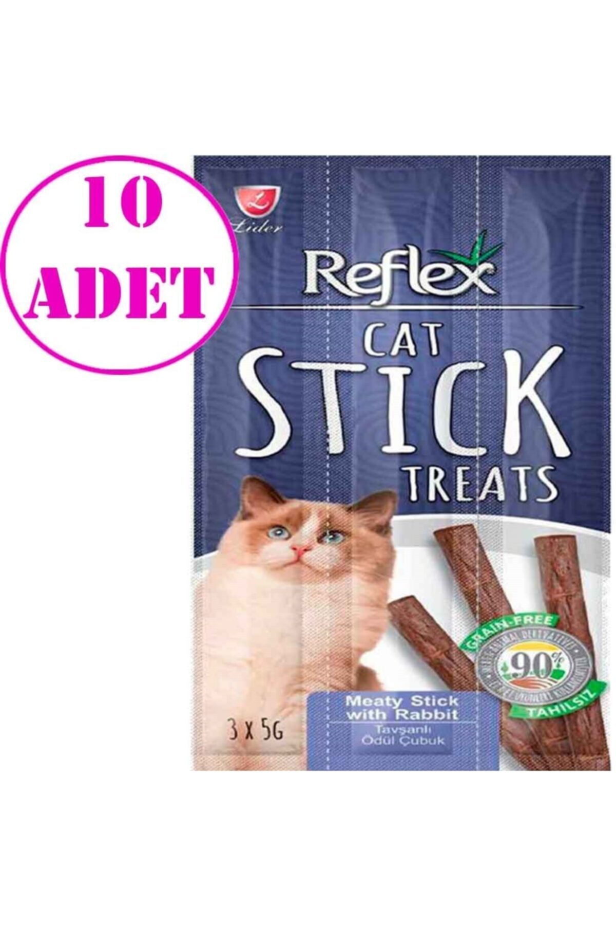 Reflex Tavşanlı Kedi Ödül Çubuğu 5 Gr 3 Lü 10 Ad