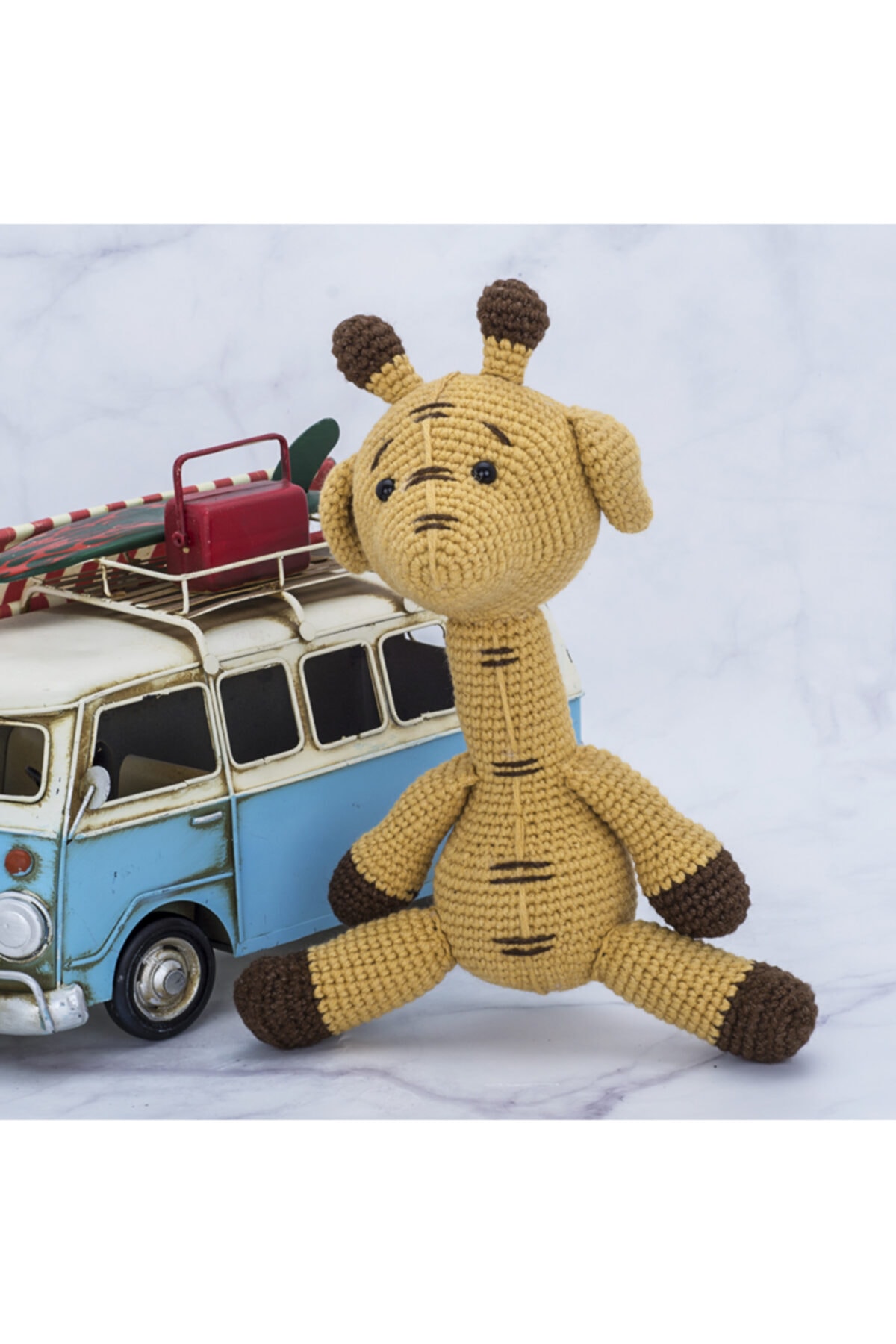 Amigurumi Turkey Sevimli Zürafa Yıkanabilir Organik Uyku Arkadaşı Amigurumi