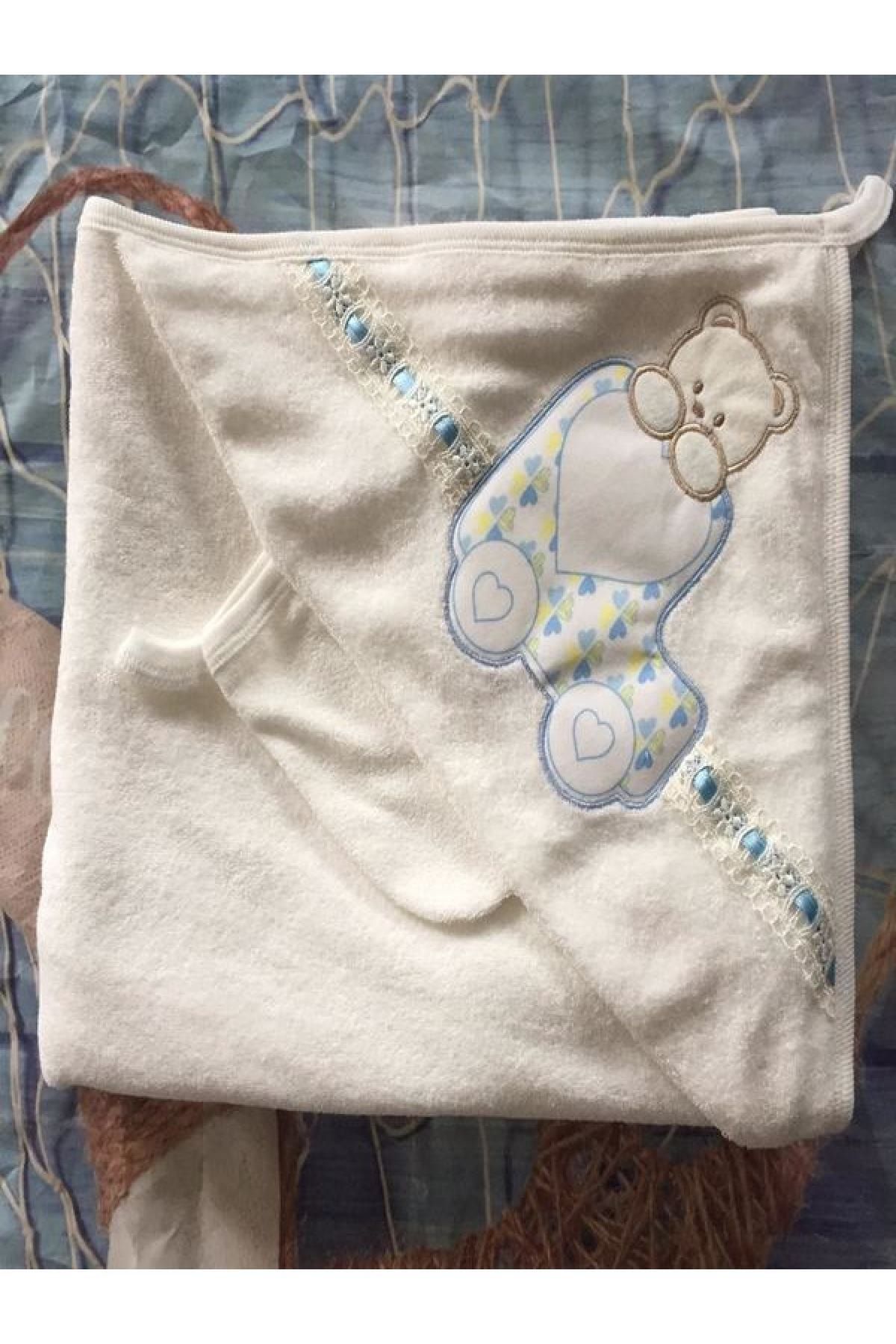 Elma Çocuk Unisex Bebek Beyaz Havlu