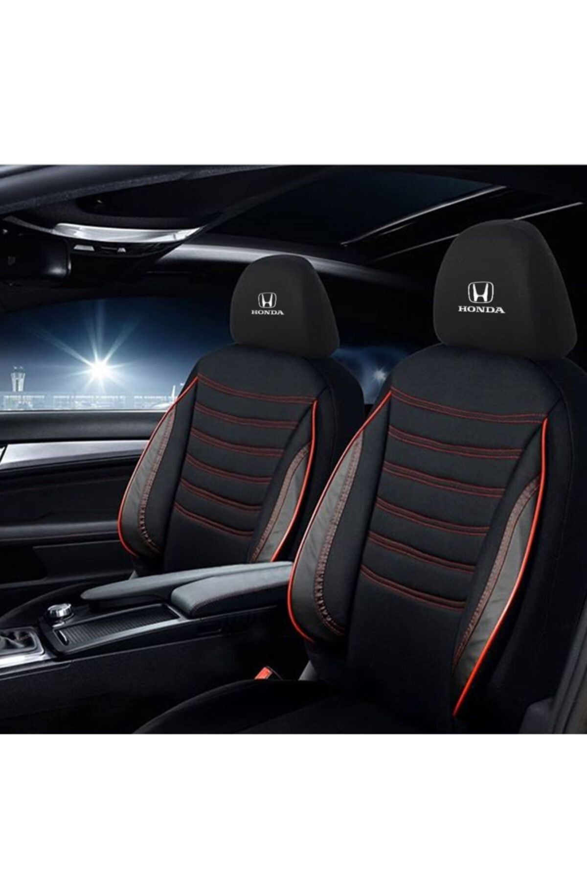 Alpha Honda Civic Serisi Ultra Lüks Derili Koltuk Kılıfı (logolu)
