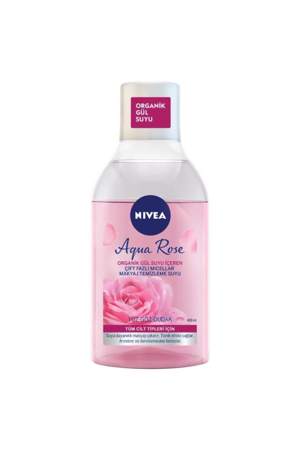 Nivea Aqua Rose Organik Gül Suyu Içeren Çift Fazlı Temizleme Suyu 400 ml