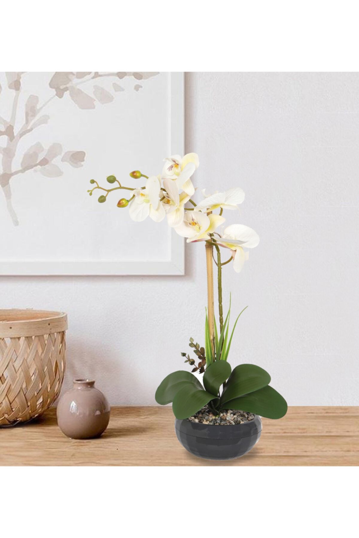 LAYE FLOWERS Dekoratif Prizma Saksıda Islak Orkide Yapay