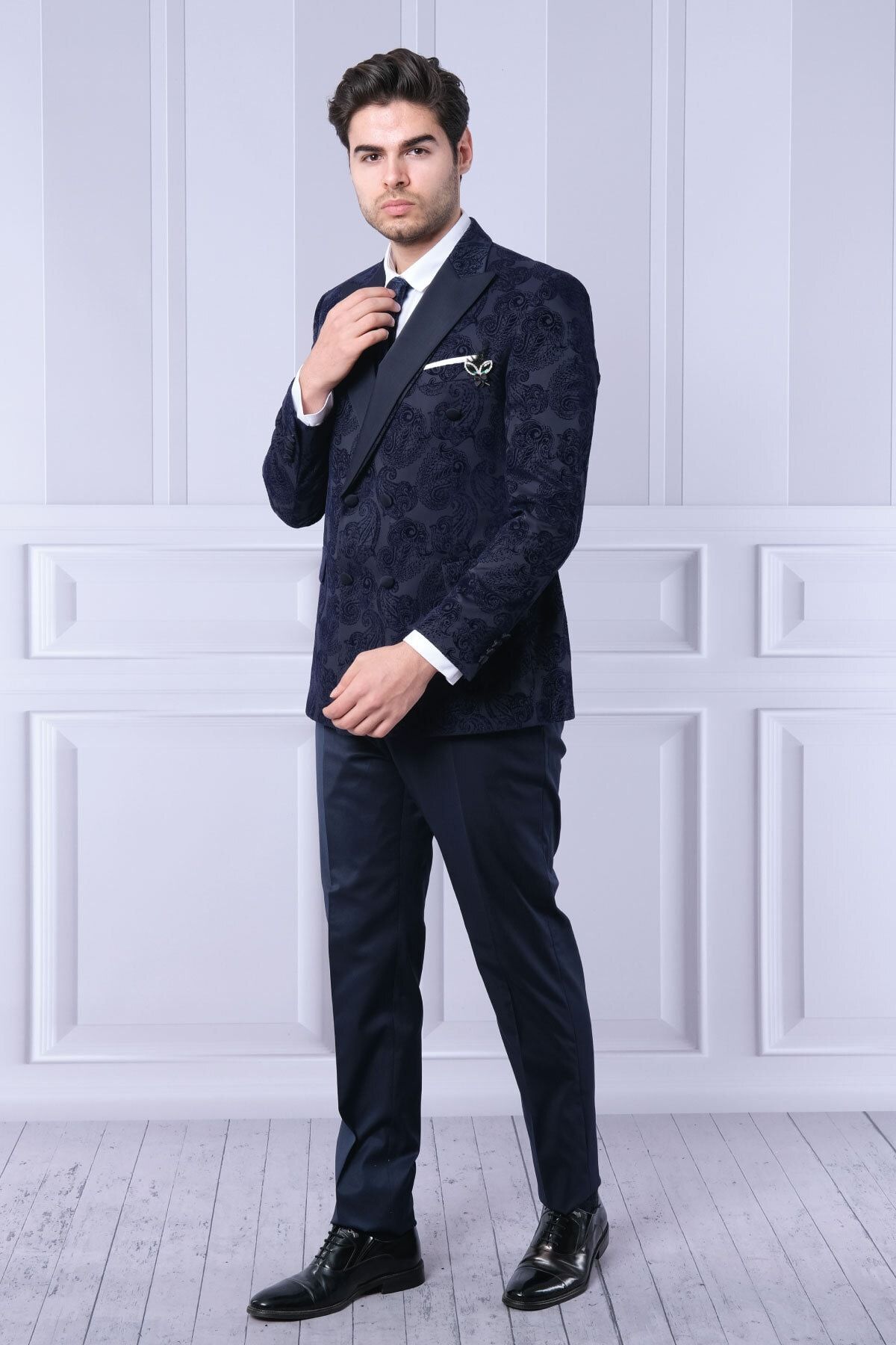 Paolo Maldini Erkek Lacivert Slim Fit Damatlık Takım
