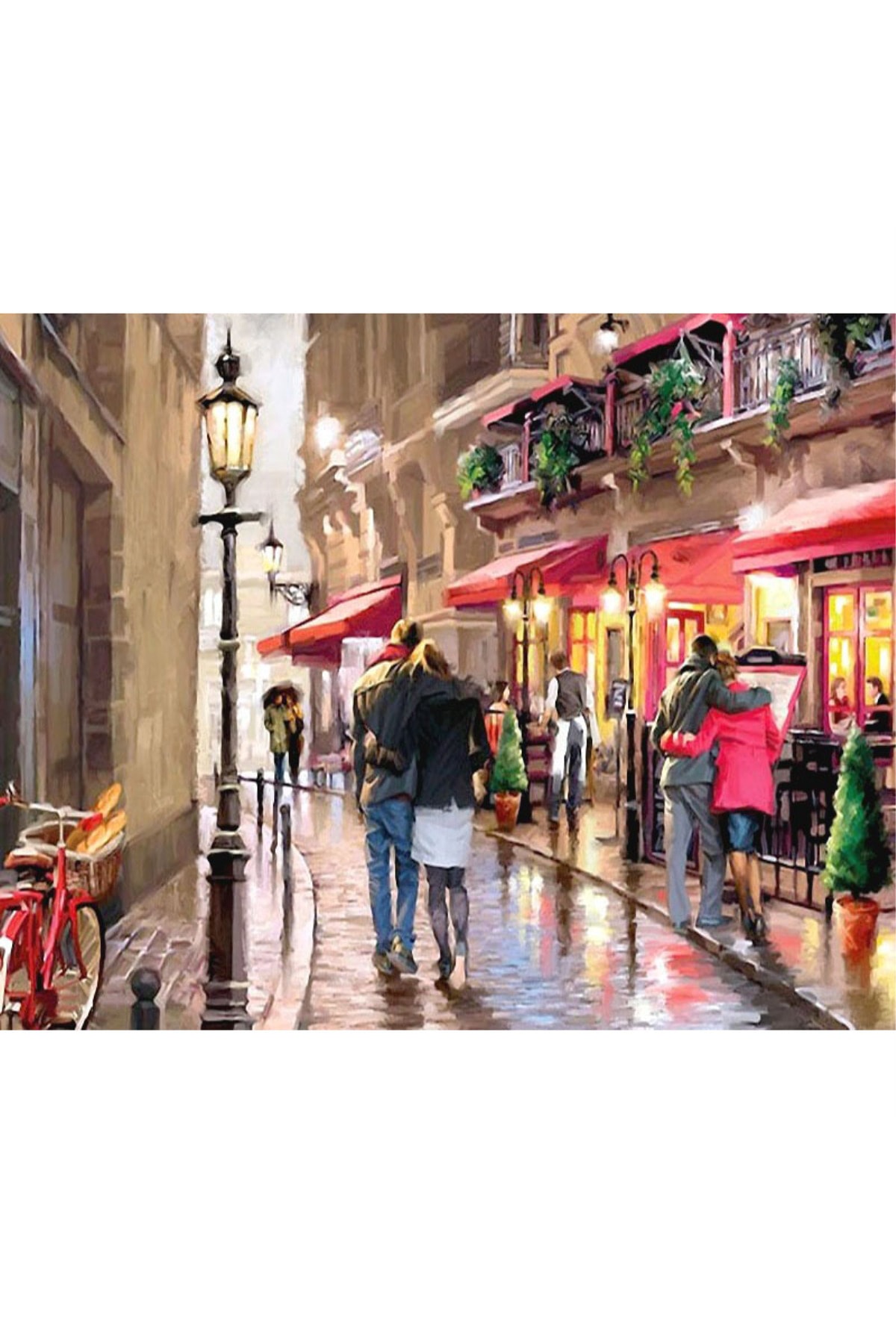 wombhobby Romantizm Sokağı Sayılarla Boyama Seti 40x50 Cm (tuvale Gerili)