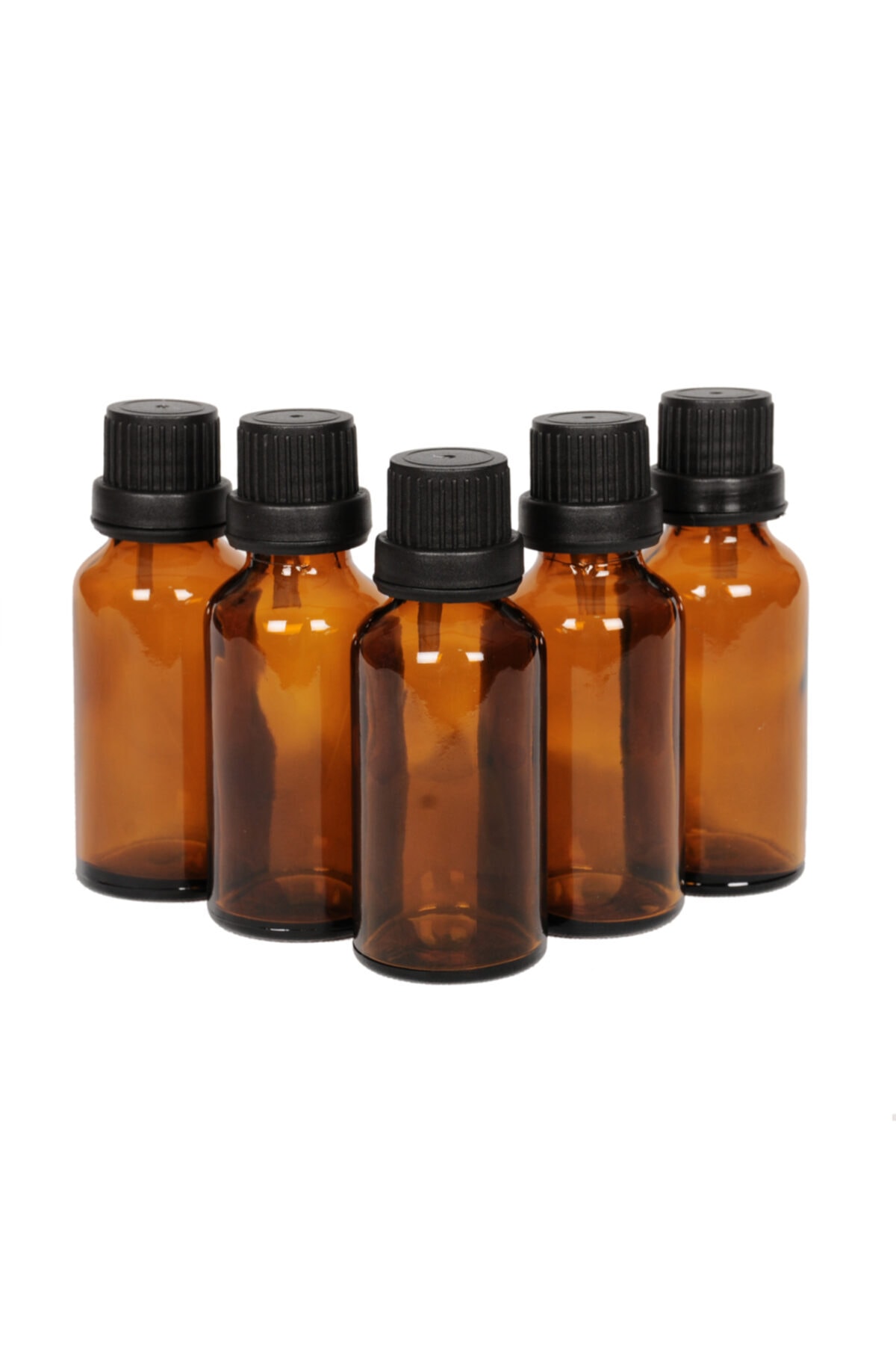 Elattar Spain 5 Adet 10 ml Boş Kehribar Cam Şişe ( İçten Damlalıklı 10 cc )