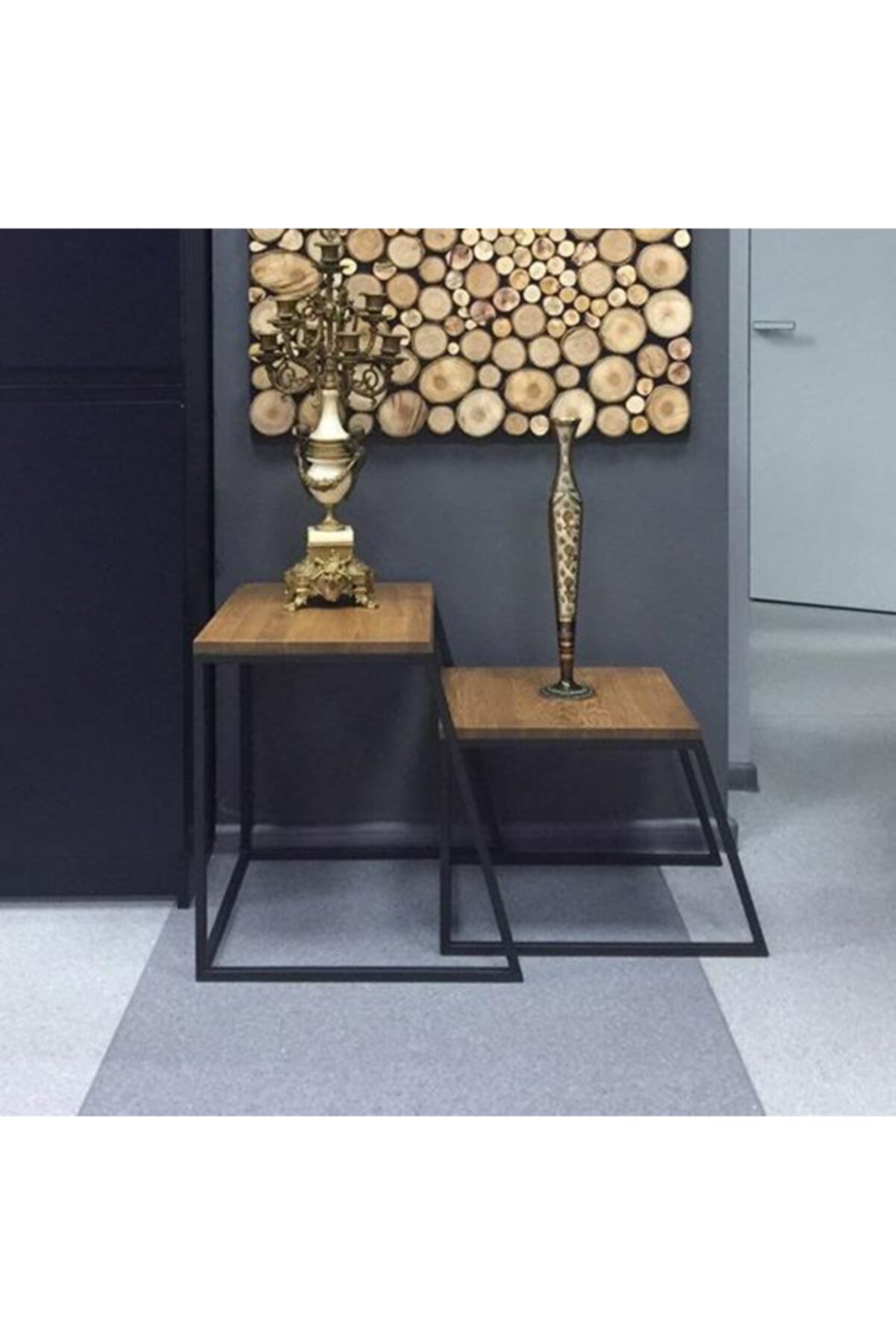 Edergen 2'li Modern Tasarım Yan Sehpa Coffe Table003