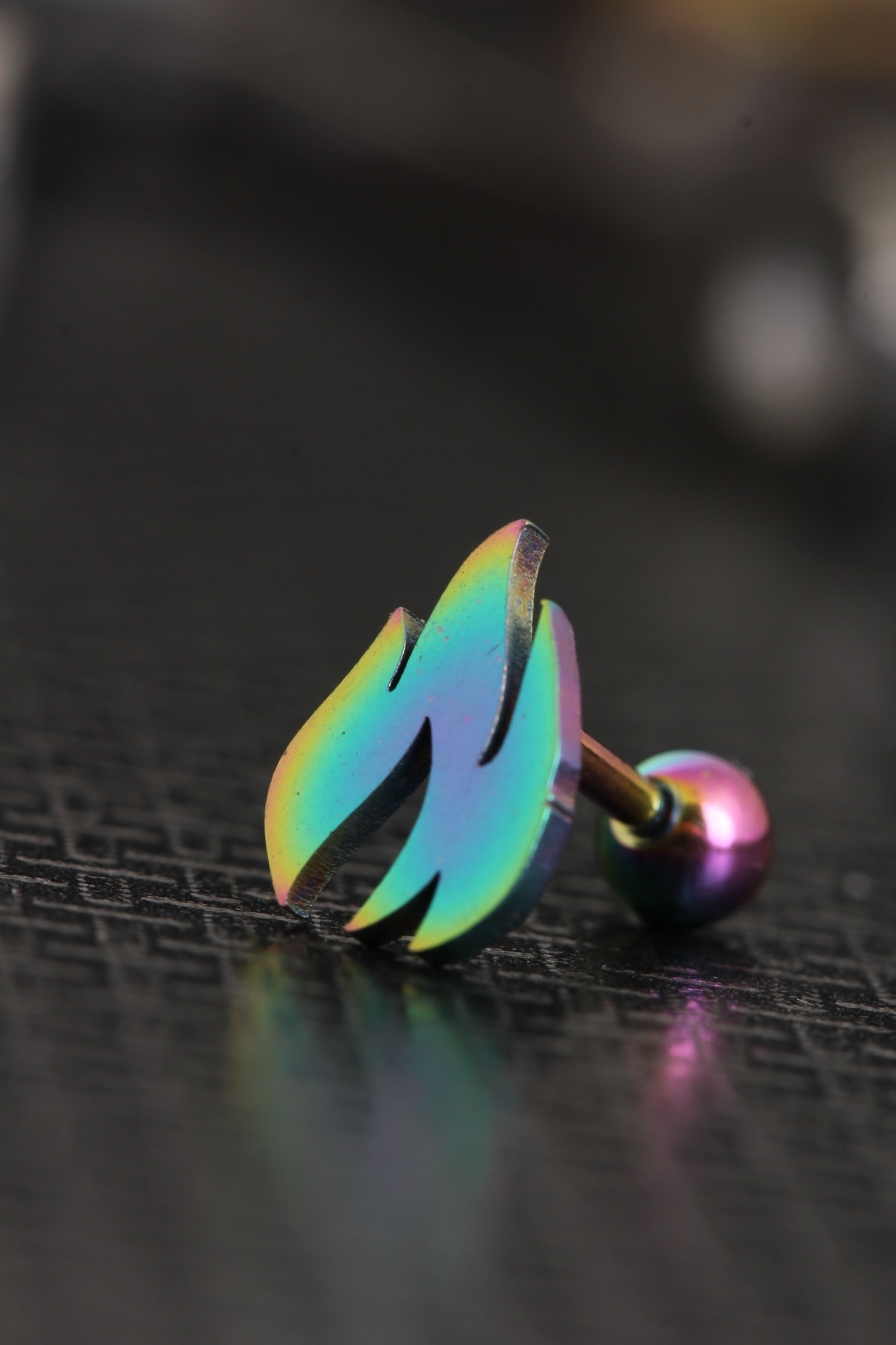 depozoom Cerrahi Çelik Kıkırdak Tragus Alev Piercing