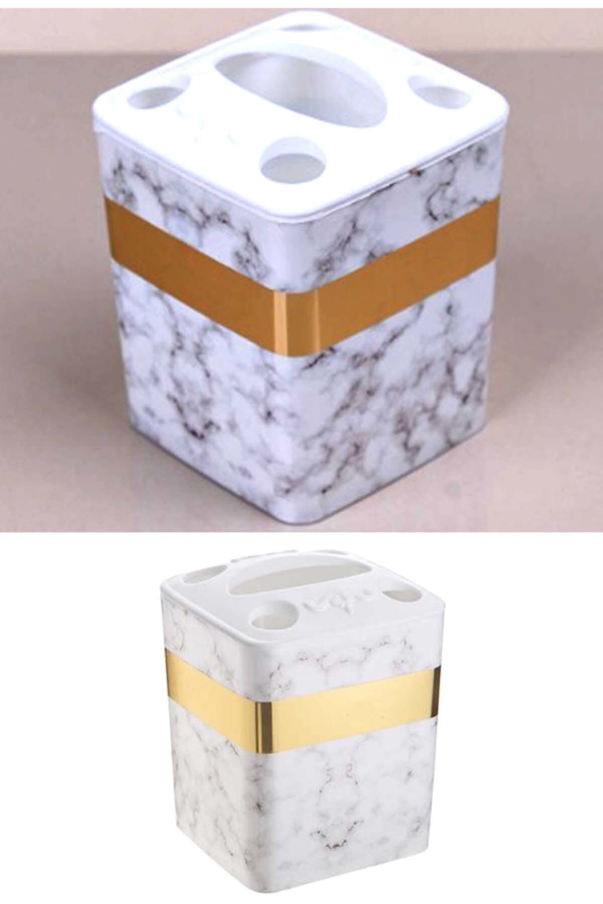 Sepetkitchen Diş Fırçalık Mermer Desenli Lüx Diş Fırçalık