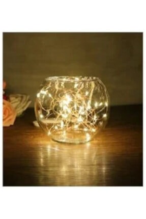 Tel Led Pilli 5 metre 50 Led Süs Sarı Işık Dekorotif Led Işık Image 1