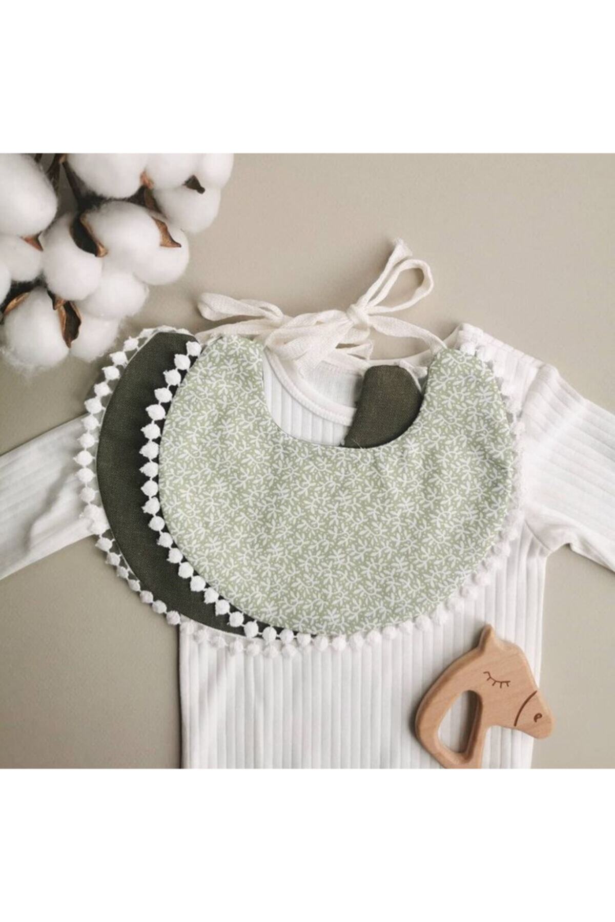 Little Touches Olivie Çift Taraflı Pamuklu Bebek Mama Önlüğü