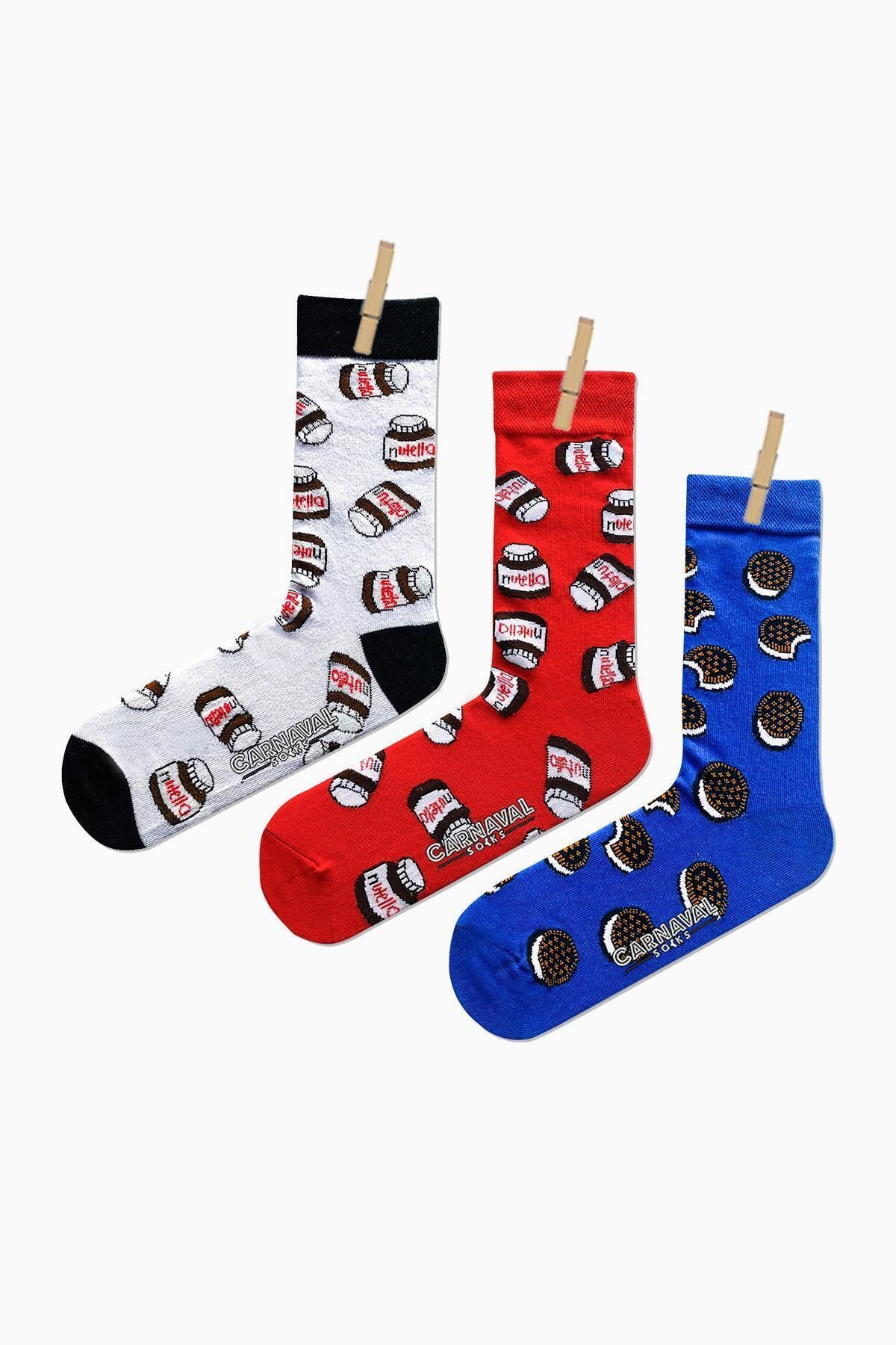 CARNAVAL SOCKS Unisex 3'lü Renkli Çorap