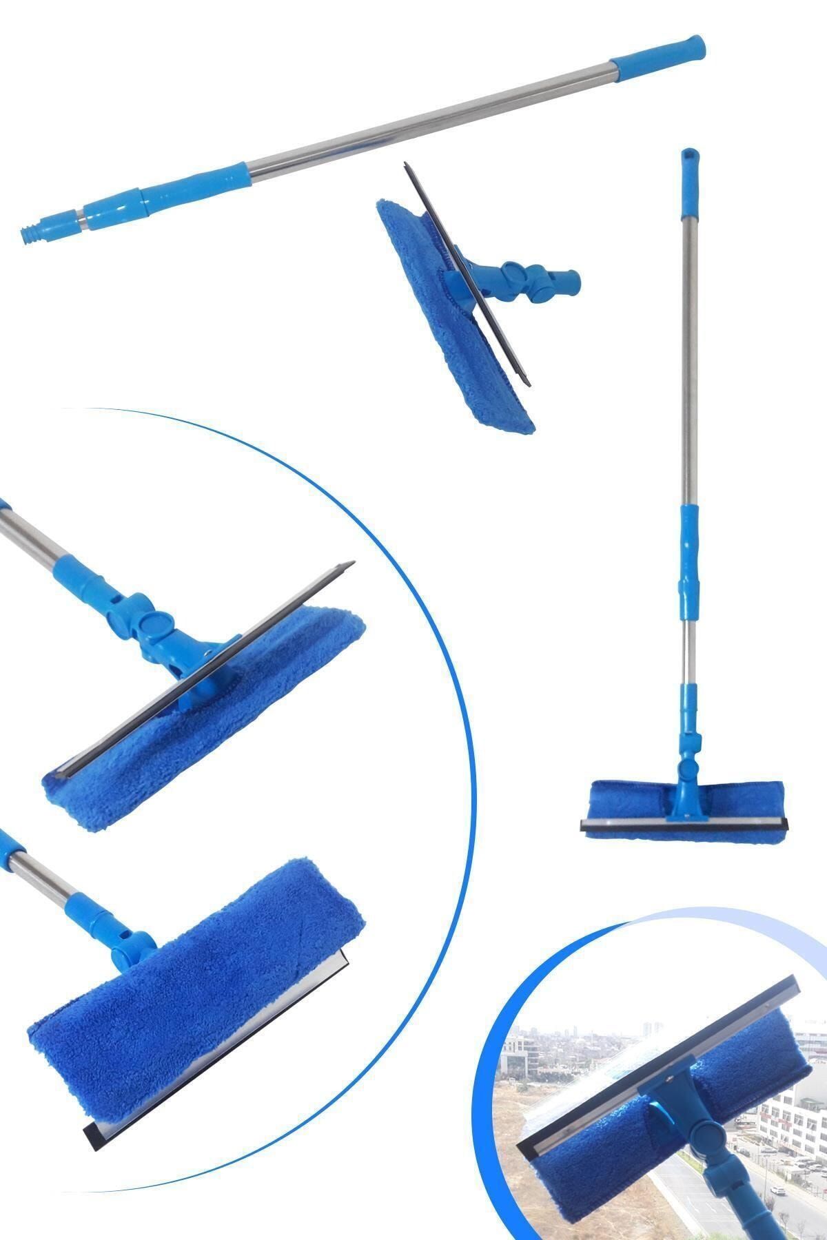 Hayveys Pratik Mikrofiber Bezli Çek Çekli Teleskopik Cam Sime Aparatı