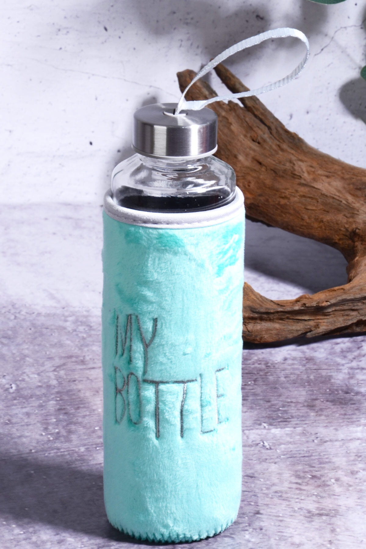 Kitchen Life Peluş Kılıflı Cam Matara 470 Ml