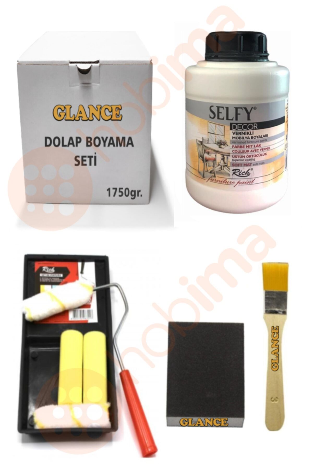 glance rich selfy decor kendinden vernikli boya 1250cc beyaz genel amacli boyama seti fiyati yorumlari trendyol