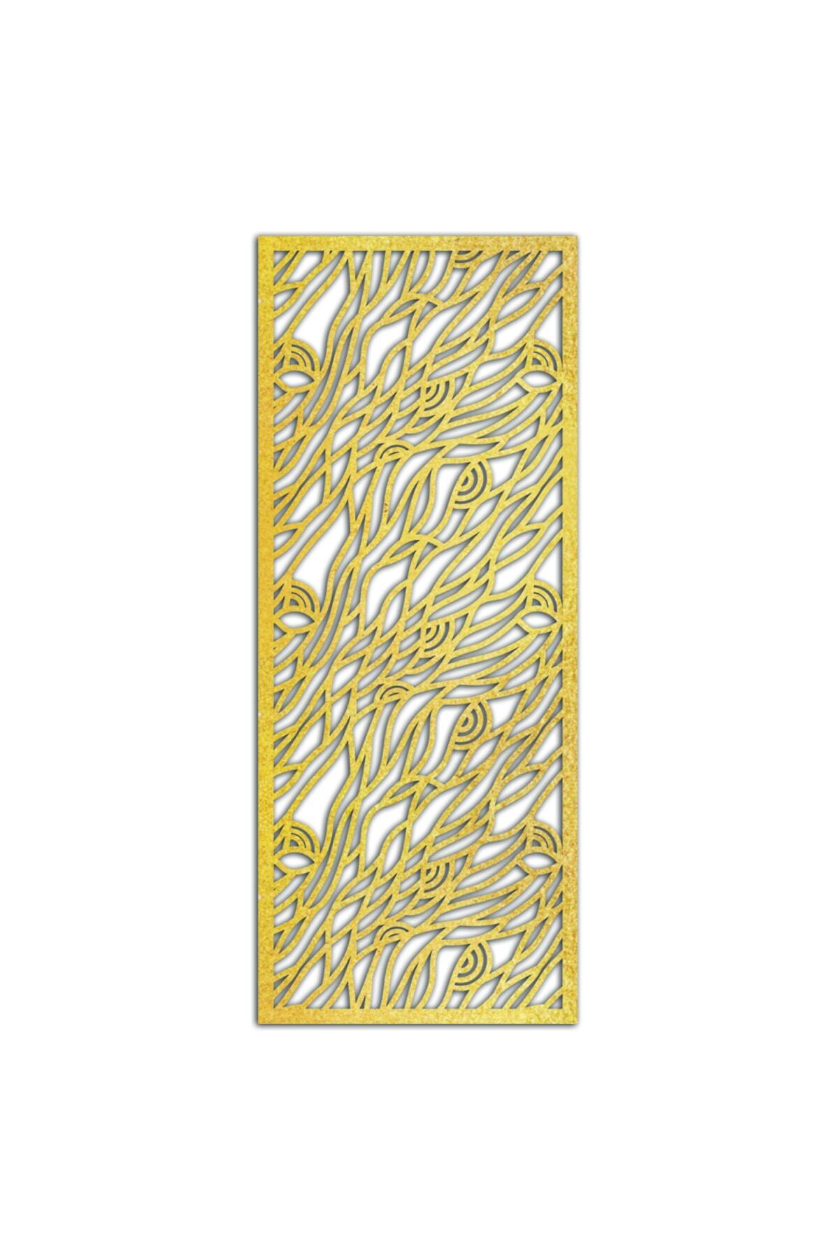 Liar Dekor Liar Ahşap Seperatör (Paravan) - KSP-97 - (10 mm) - (85 cm x 210 cm) - (Gold)
