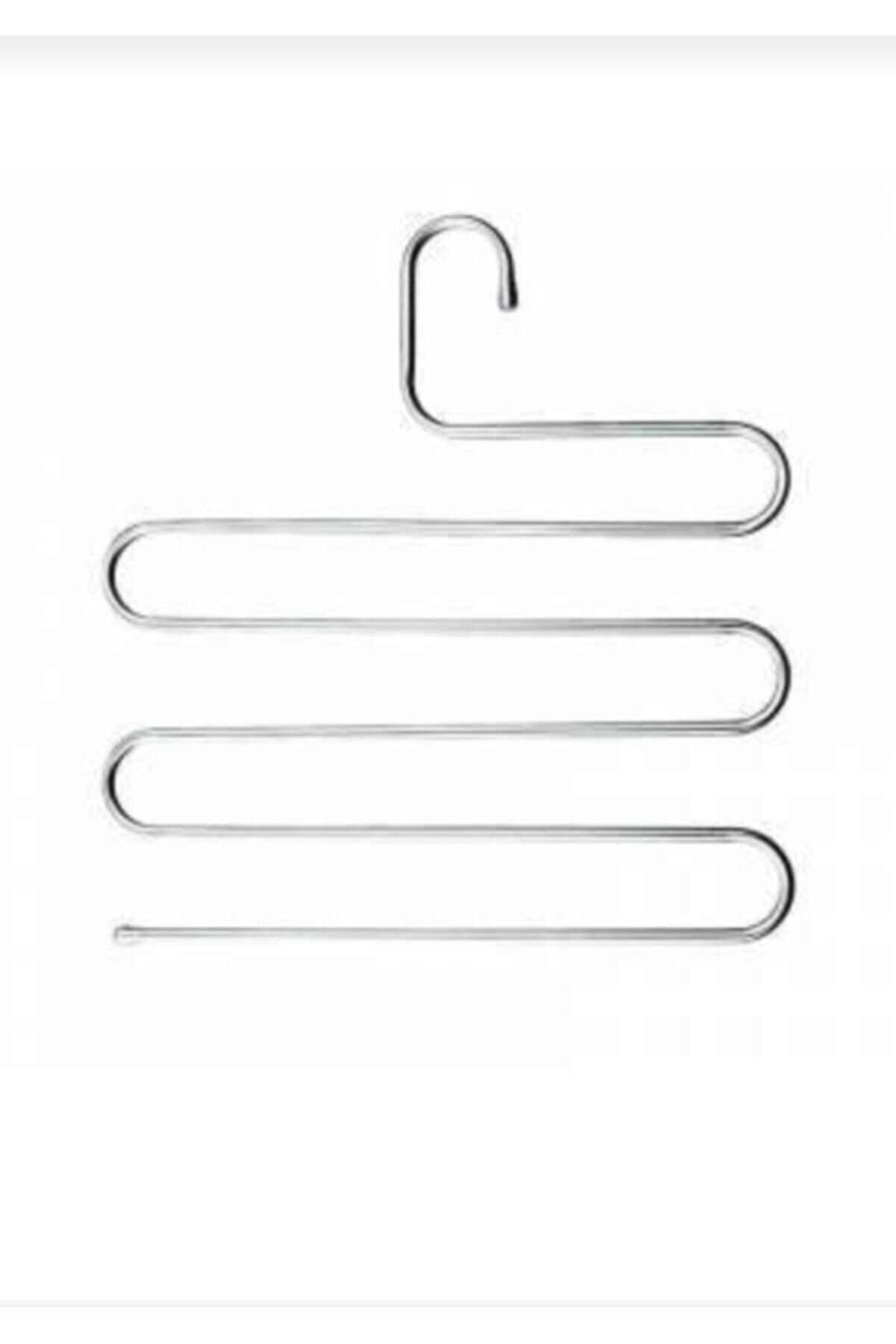 pazariz Gri Pantolon Askısı Metal Kravat Eşarp Askısı 6lı Set