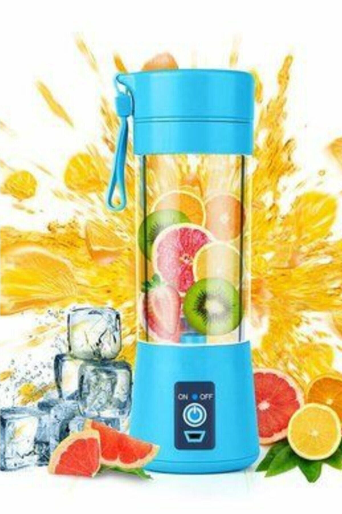 Tamam Blender Mavi Bottle Mini Portatif Taşınabilir Mobil Kişisel Şarjlı Blender 380 Ml