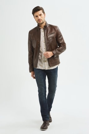 Unisex Kahverengi Hakiki Deri Mont Image 1