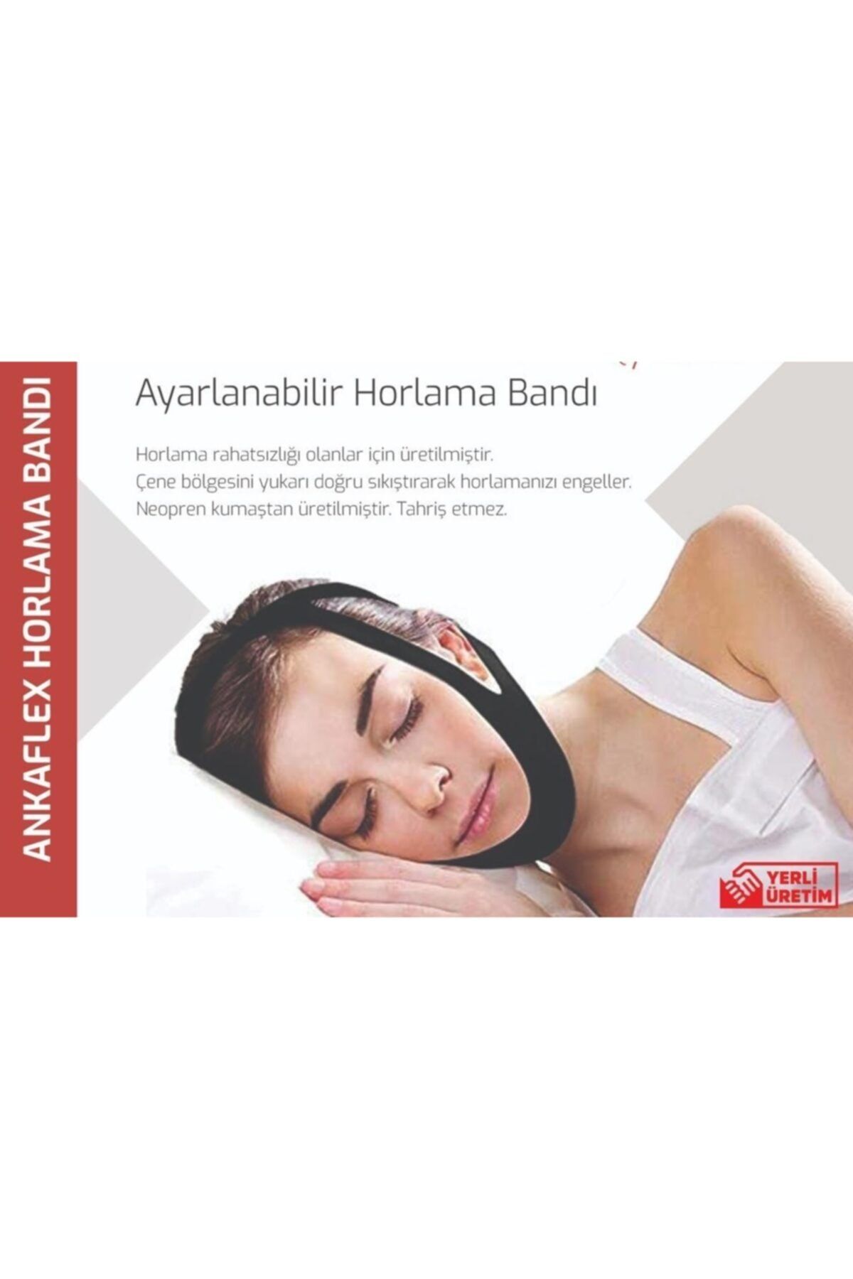 Ankaflex Horlama Bandı Çene Altı Destekli Horlama Önleyici Kafa Band Uyku Apnesi Kemer Bandı