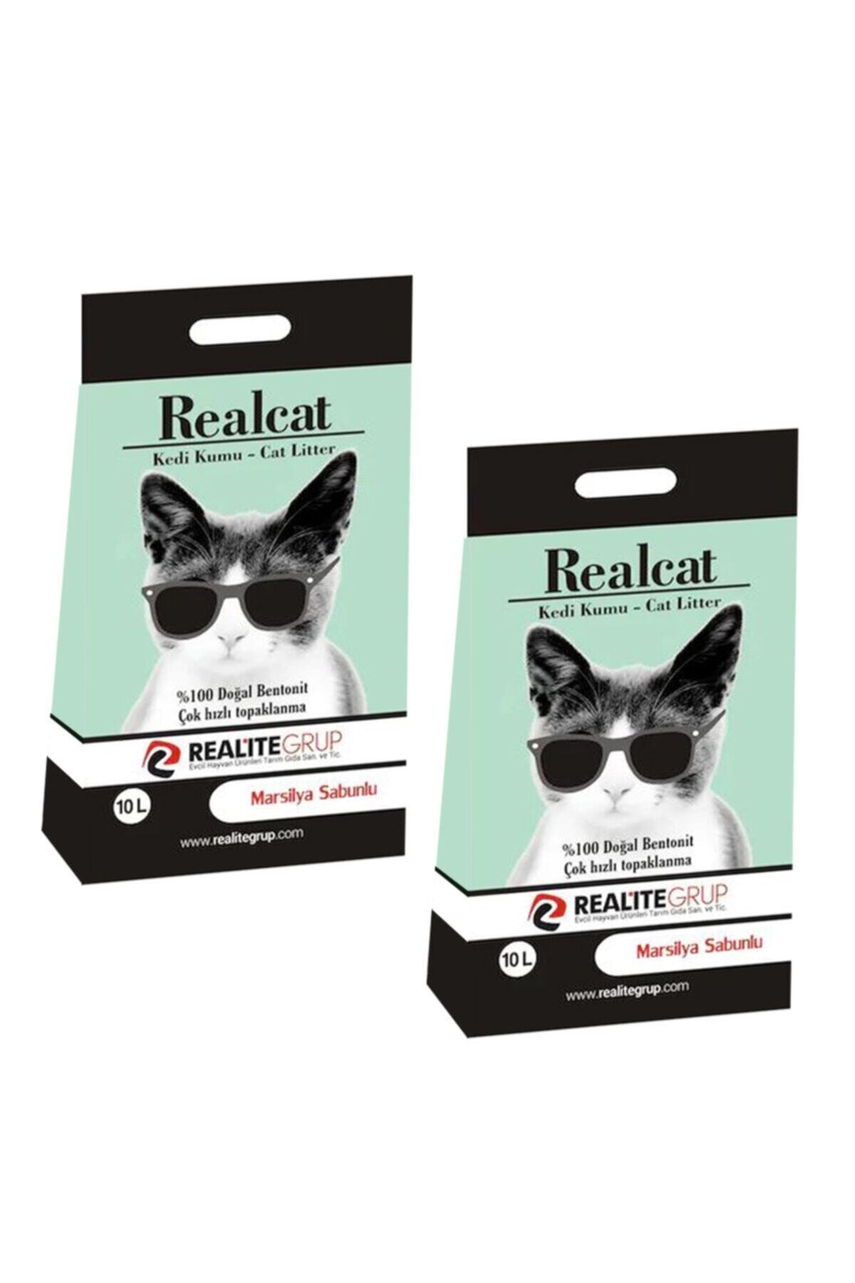 REALİTE GRUP Real Cat Topaklanan Kedi Kumu Sabunlu 10 Lt X 2 Adet