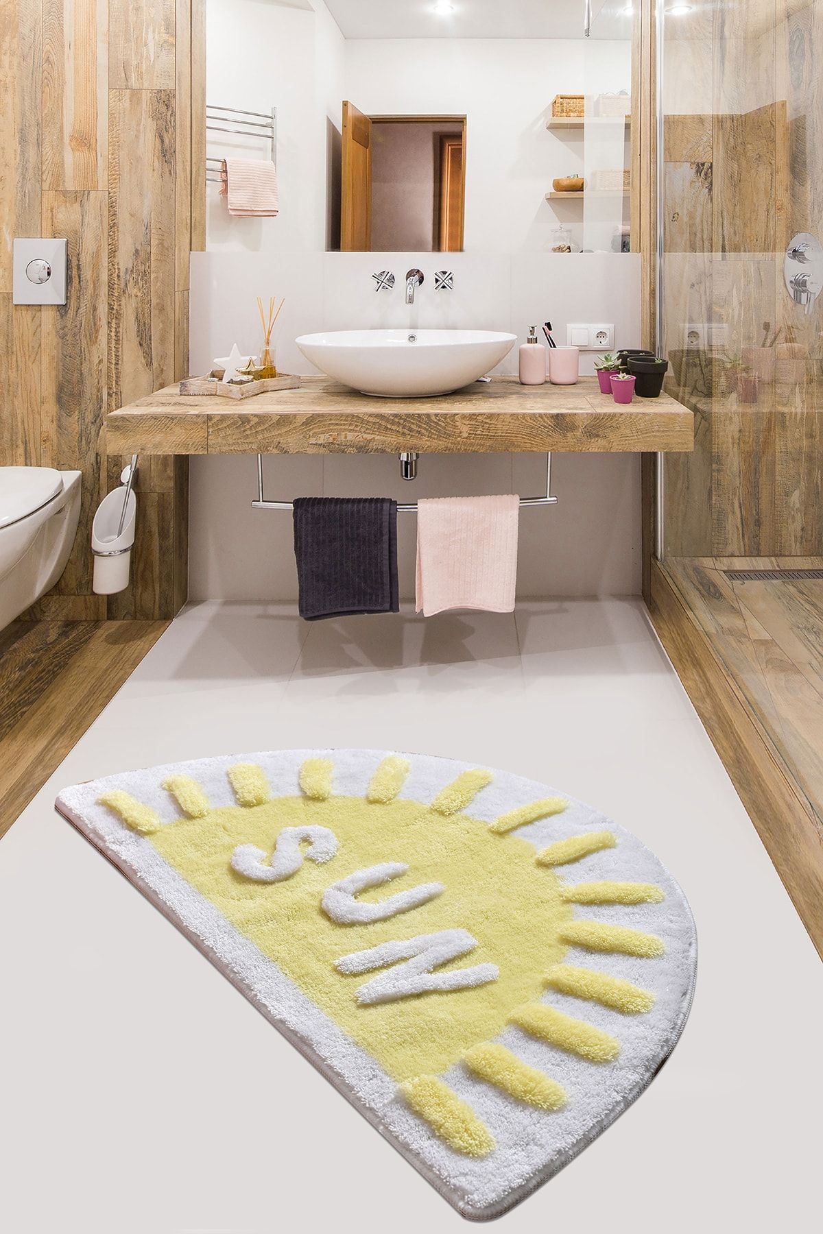 Chilai Home Sun Sarı 60x100 cm Banyo Halısı Paspas