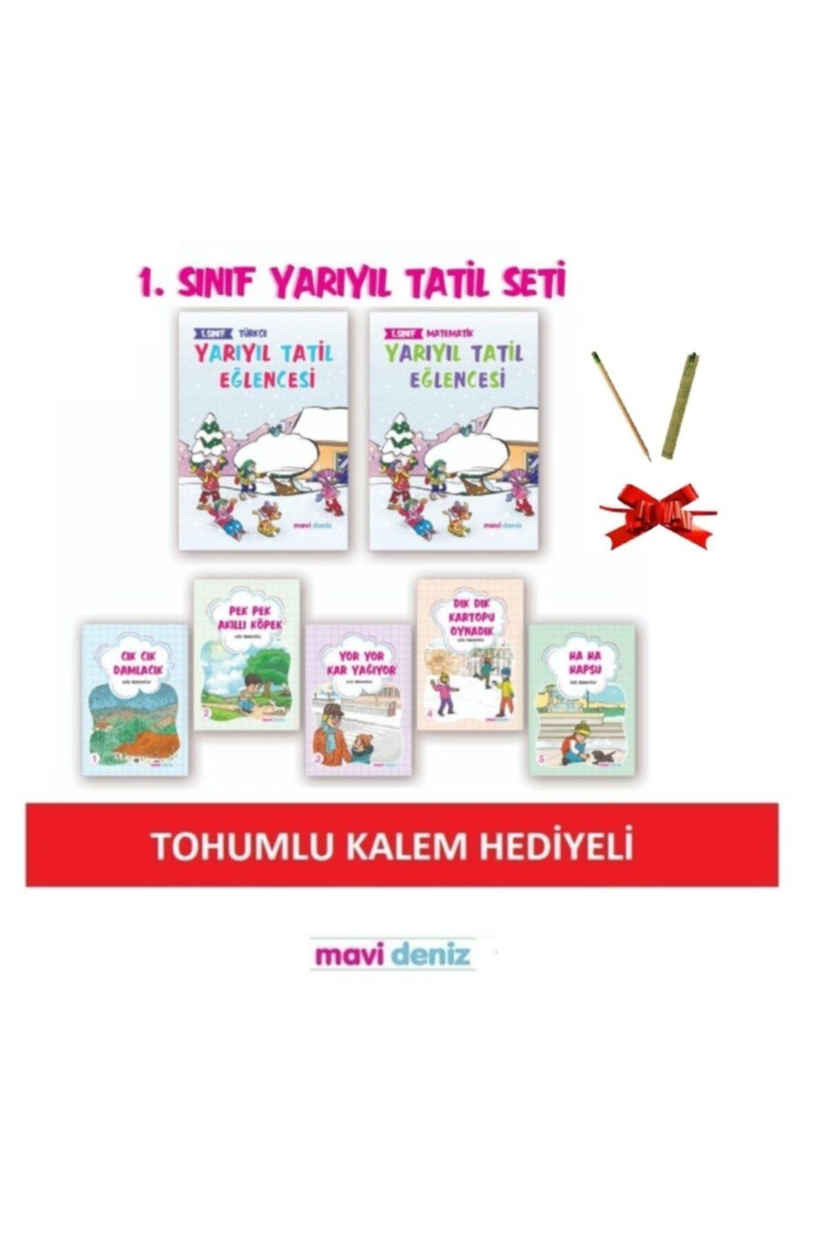 Mavi Deniz Yayınları 1. Sınıf Yarıyıl ( Kış ) Tatil Seti ( Tohumlu Kalem Hediyeli )