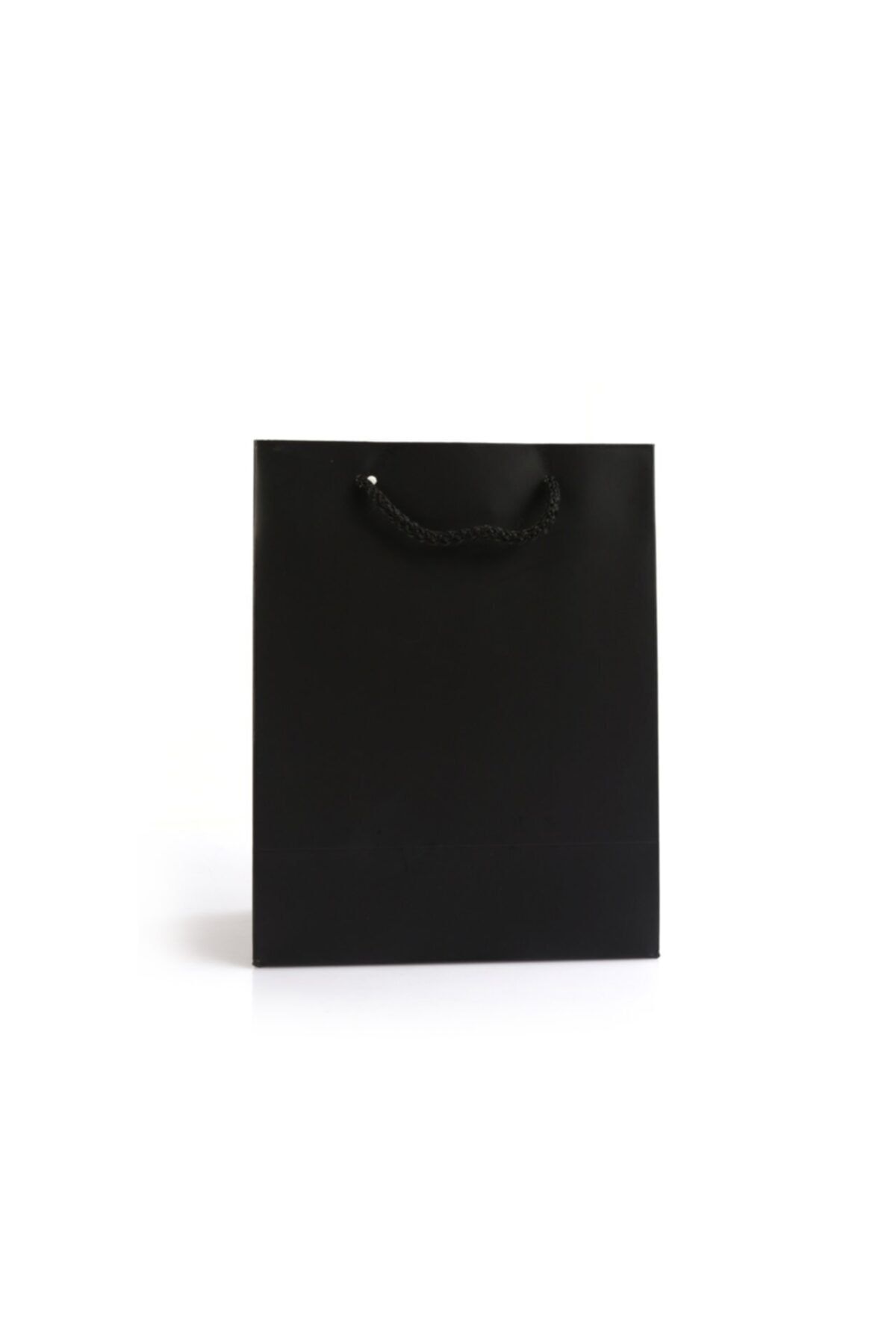 PAKETPARTİ Karton Çanta Mat Siyah Selefonlu 14x17x6cm (25'li)