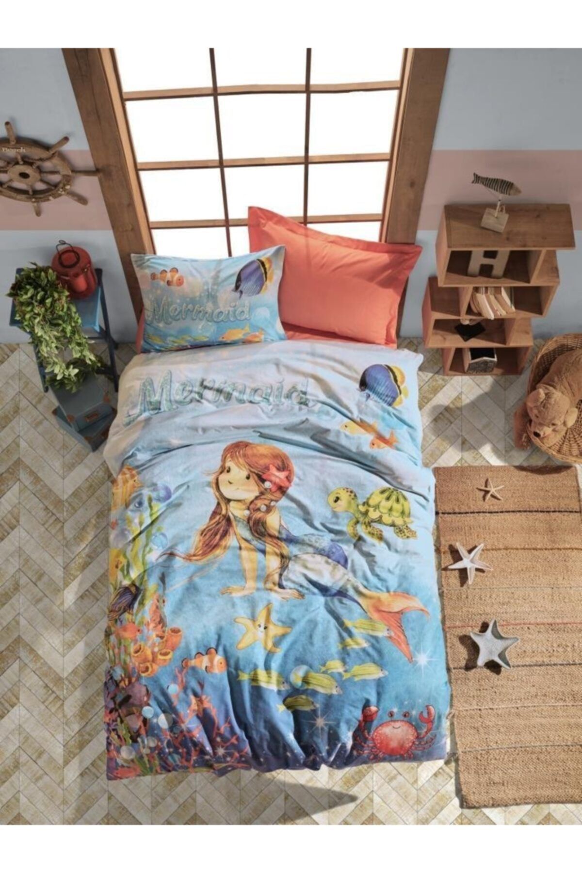cotton box mermaid mercan tek kisilik nevresim takimi fiyati yorumlari trendyol
