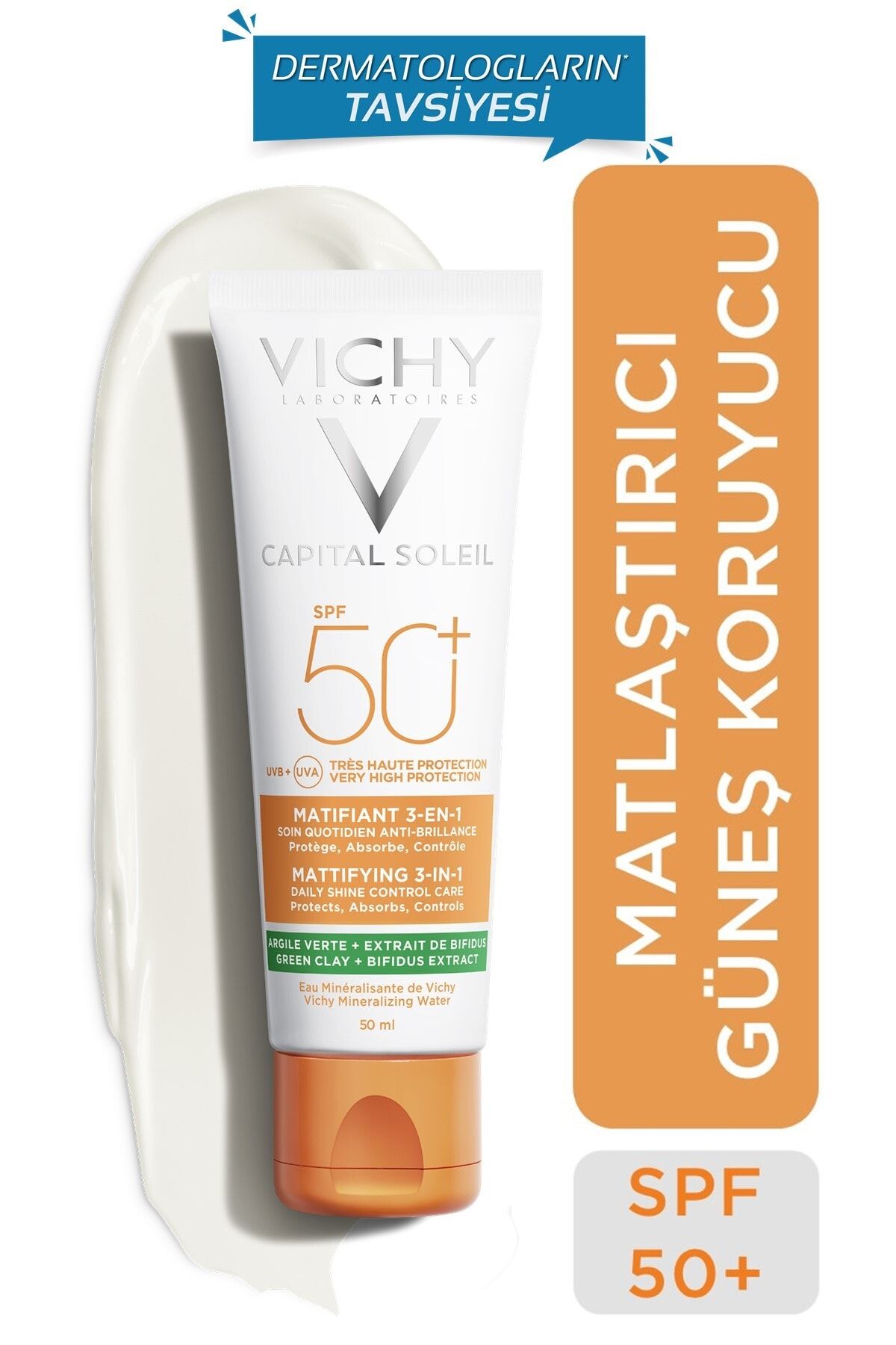 Vichy Capital Soleil Yuksek Koruma Parlama Karşıtı Güneş Kremi SPF 50+ 50 ml 3337875695176