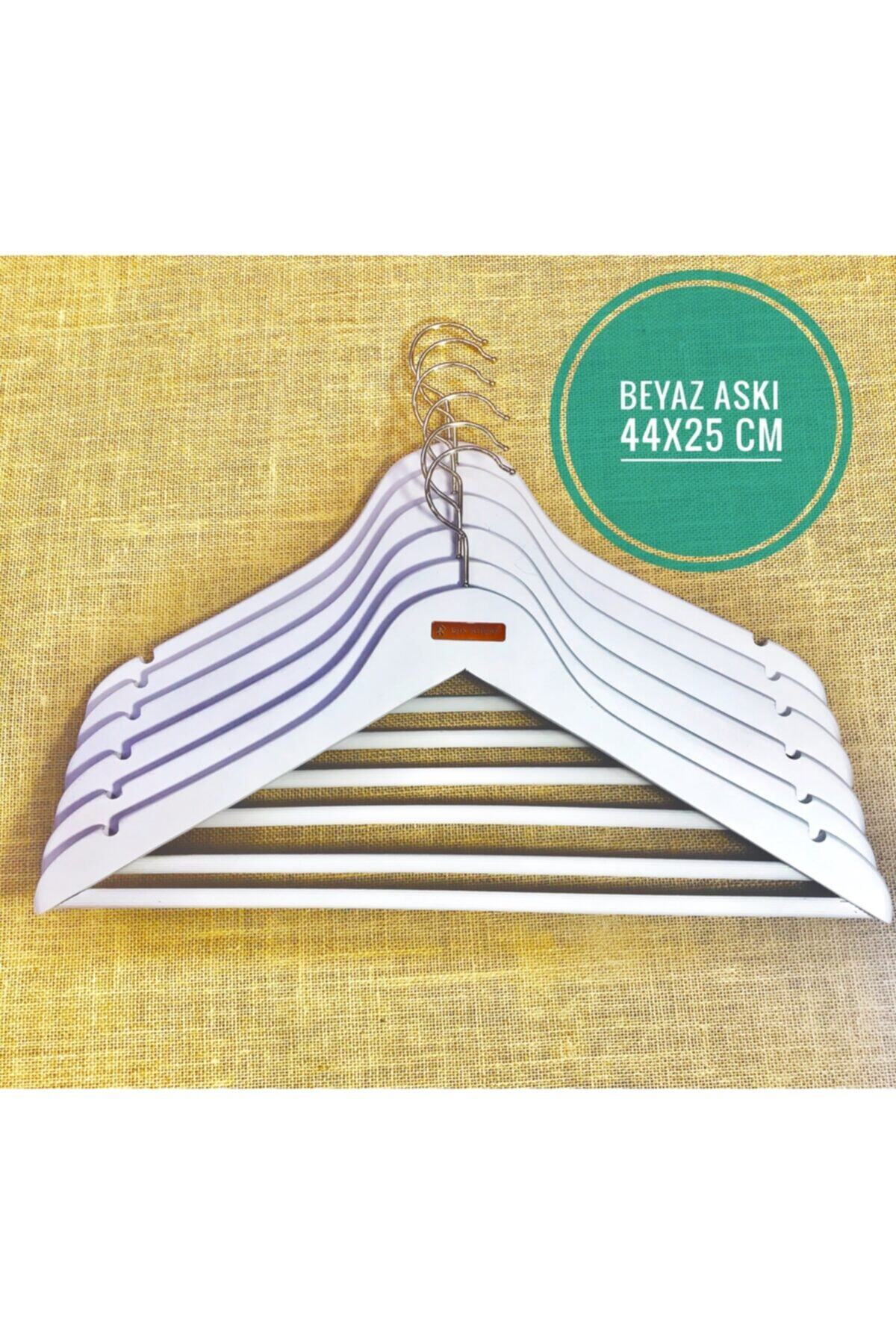 Işık Ahşap Ahşap Beyaz Elbise Askısı 12 Adet (gürgen)