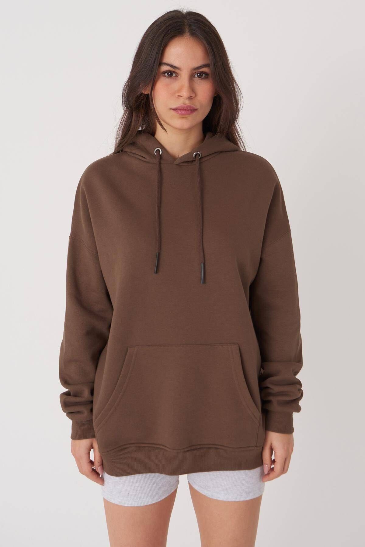 kahverengi sweatshirt modelleri fiyatlari trendyol