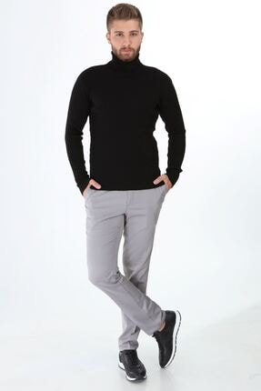 803 7 No Tam Balıkçı Saç Örgü Erkek Kazak Siyah Image 1