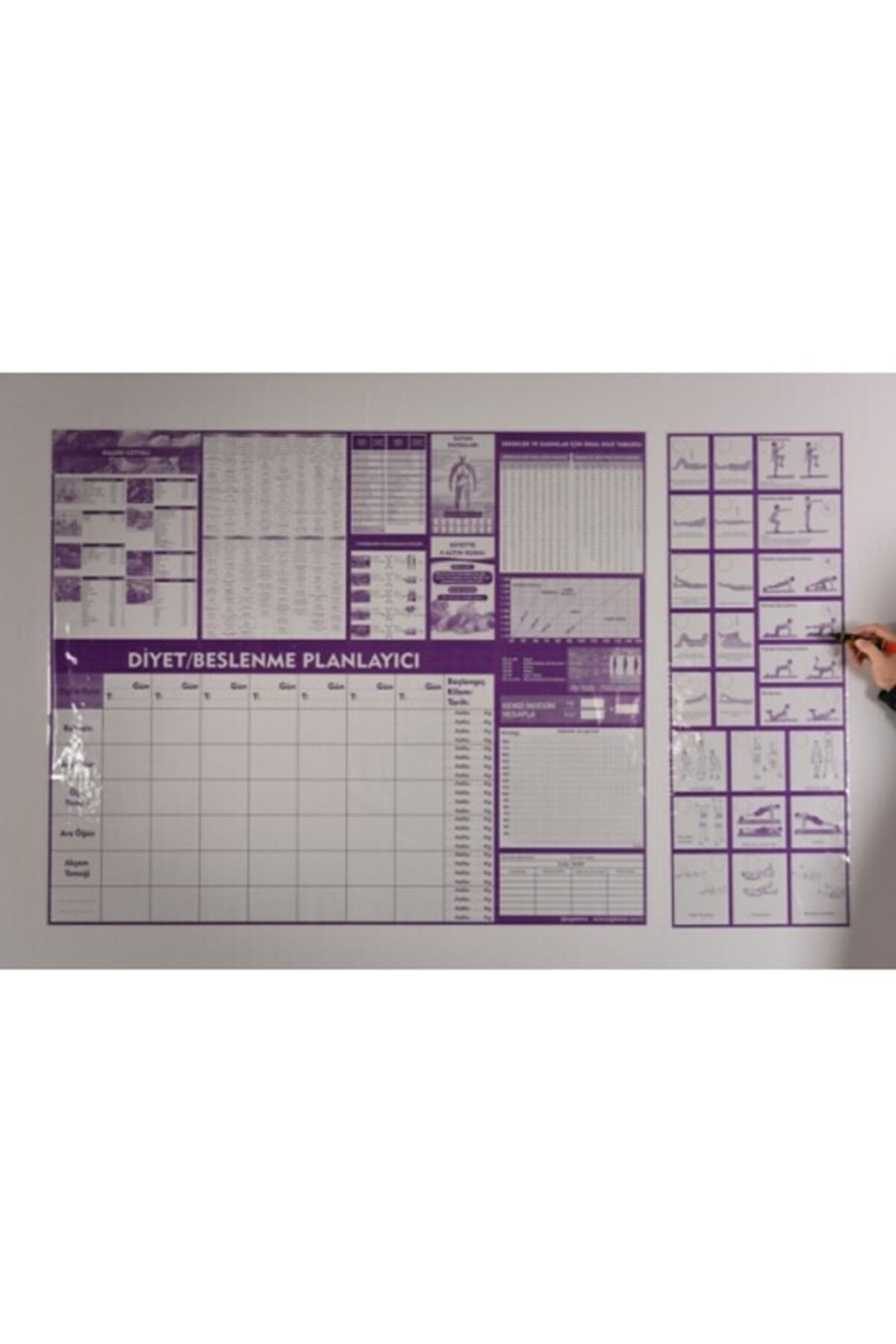 Kağıt Tahta Diyet Beslenme Planlayıcı 120x100 Cm