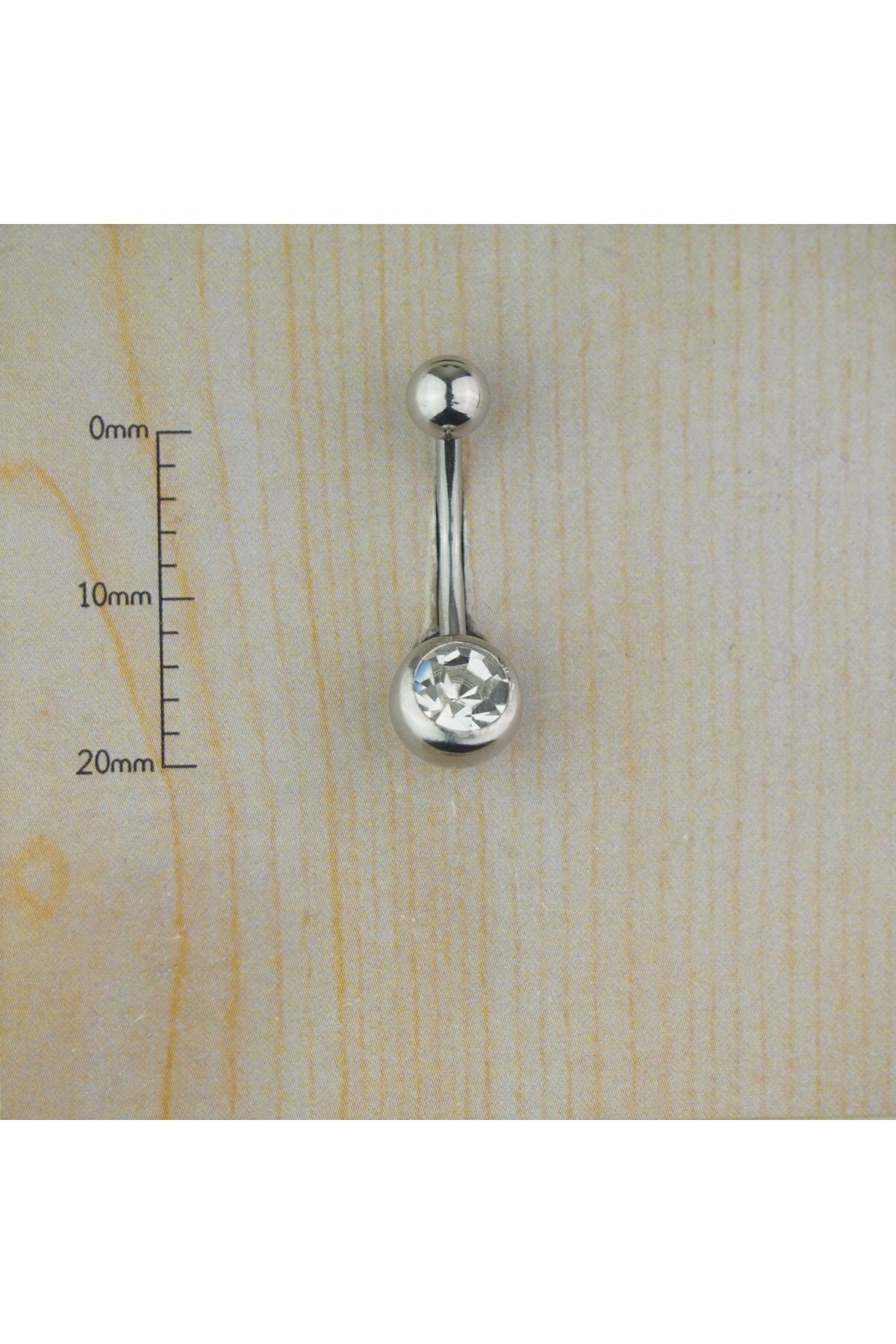 Abuksubukşeyler Cerrahi Çelik Zirkon Taşlı Göbek Piercing 12 Mm
