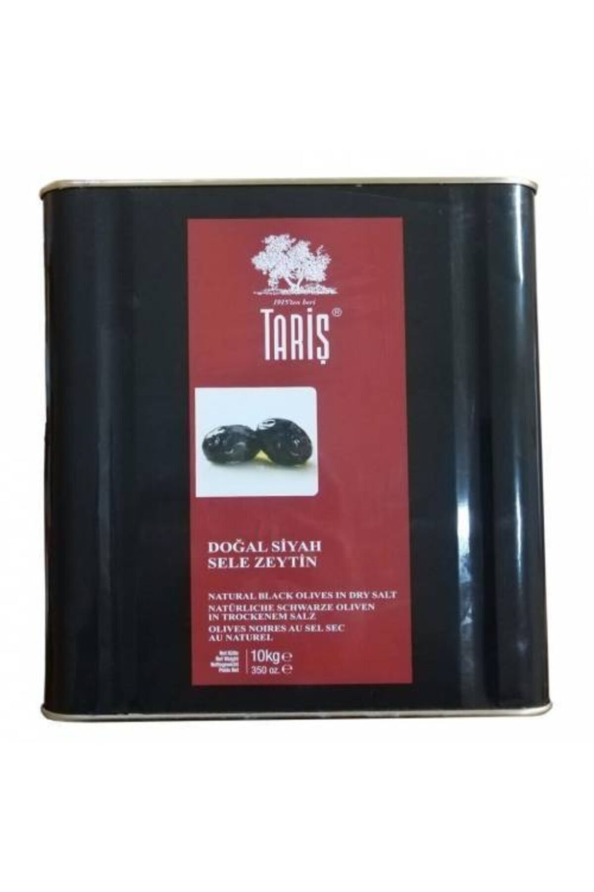 Tariş 10 Kg Teneke Dogal Sele Siyah Zeytin 231-260 L 1 Adet