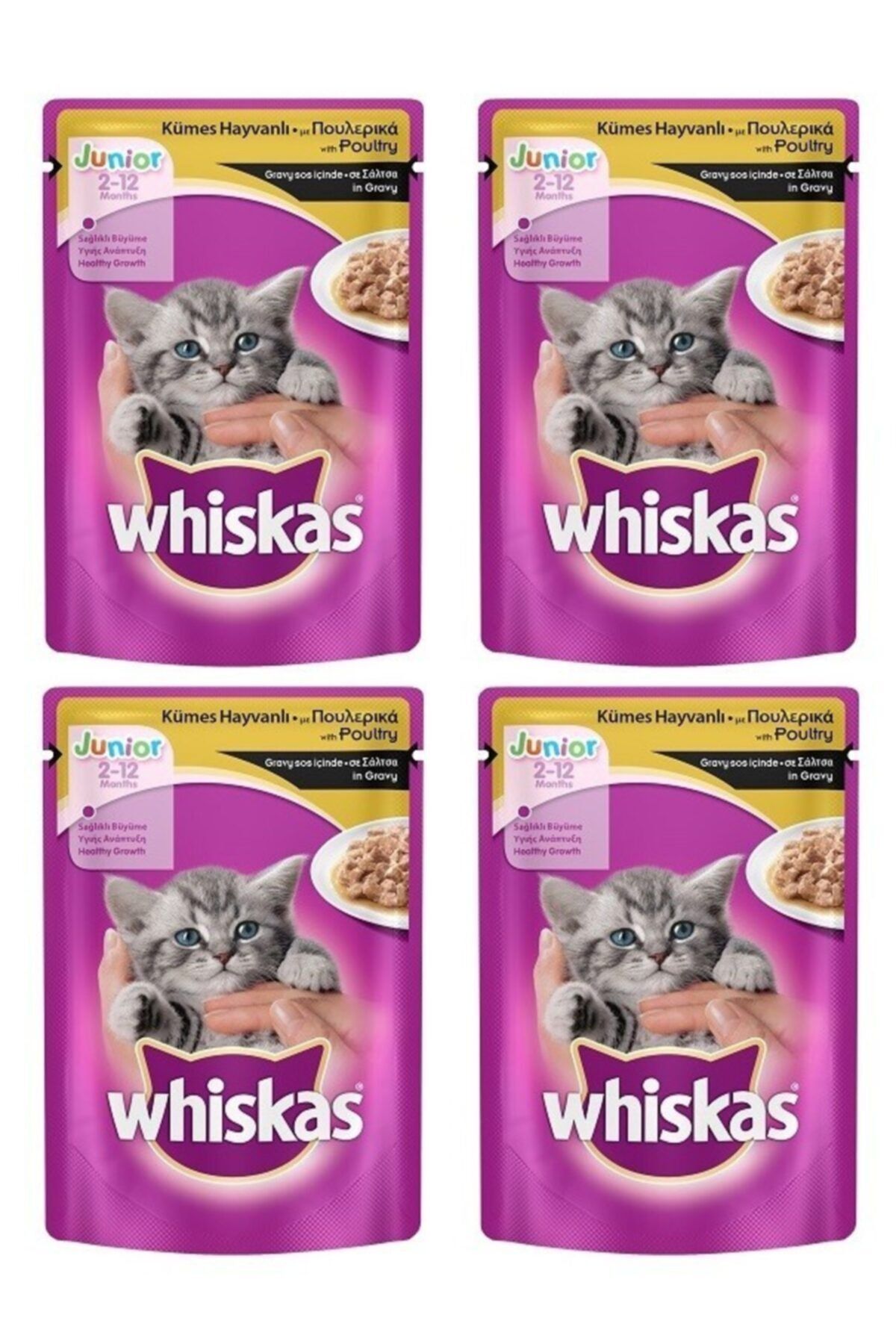 whiskas junior 2 12 ay kedi mamasi kumes hayvanli 100 gr x 4 adet fiyati yorumlari trendyol
