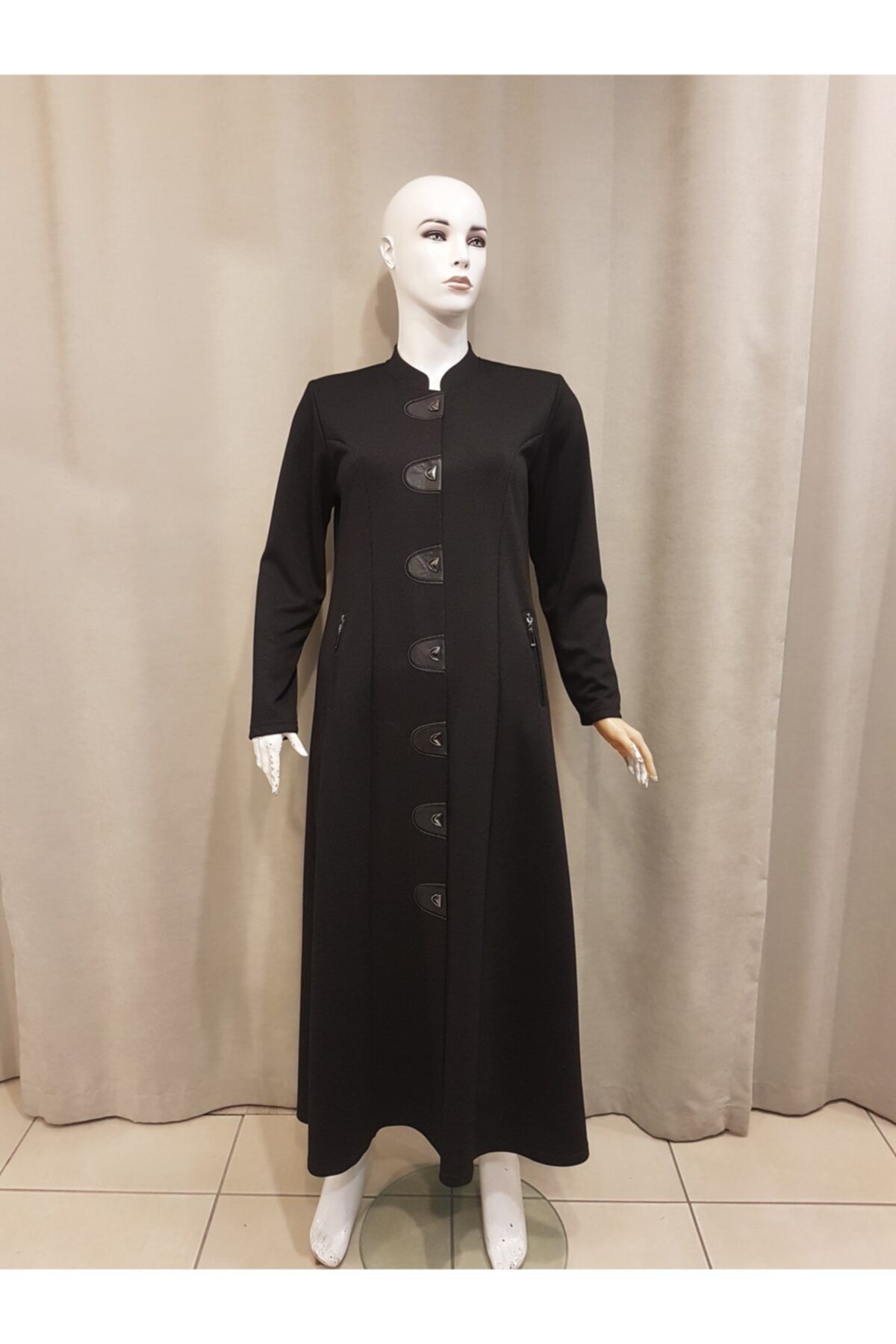 İsra Kışlık Ferace Çıtçıtlı Kuplu Model Maya Kumaş