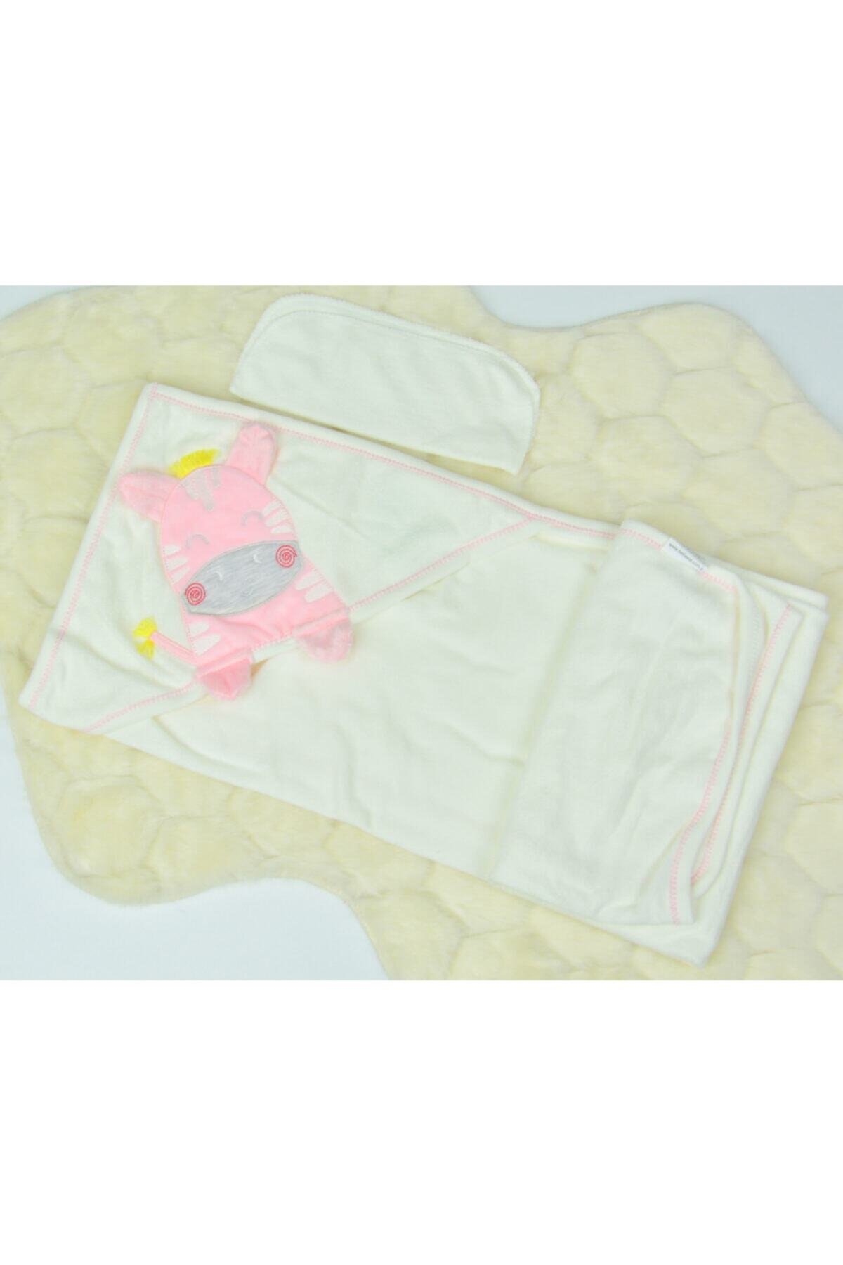 Mislinababy %100 Pamuk Sevimli Zebra Desenli Çocuk Bebek Havlusu 2'li