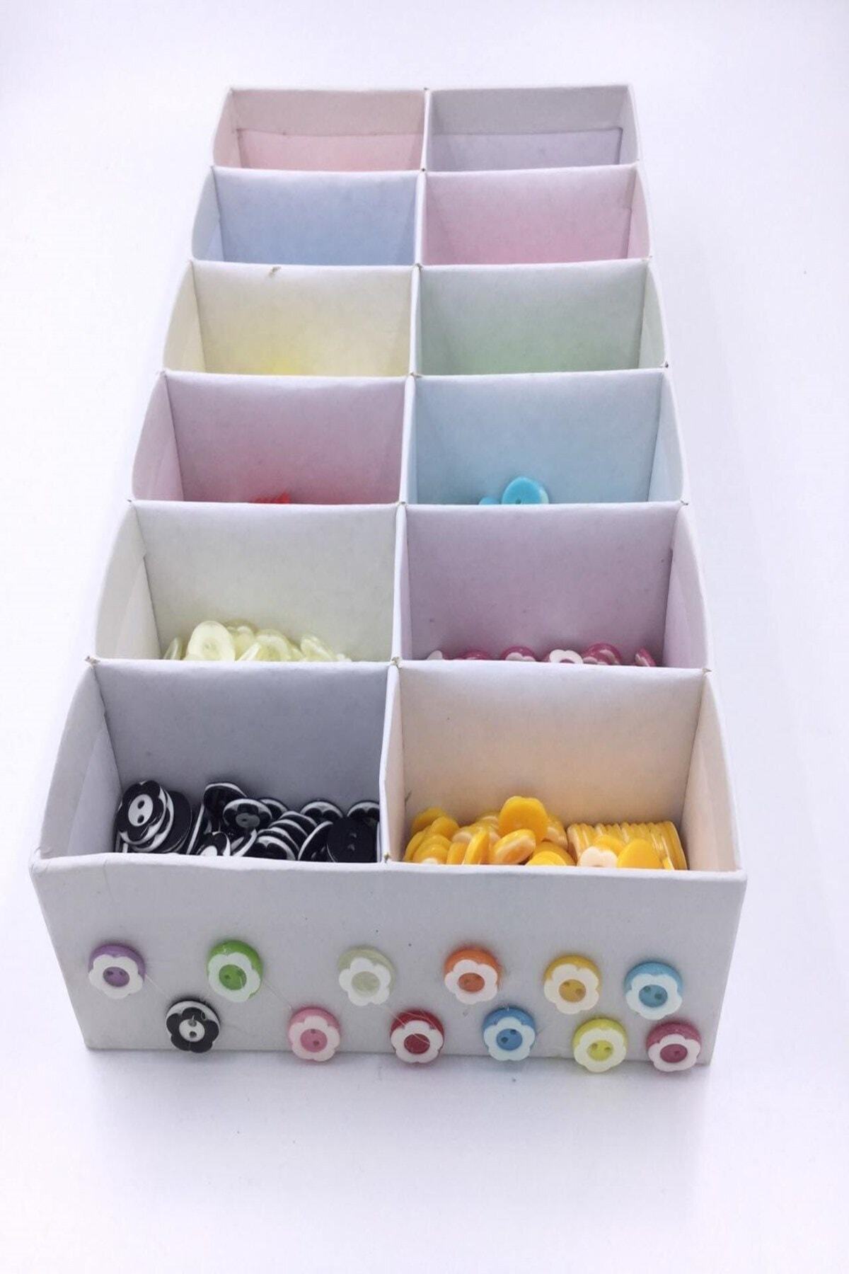 hobim42 Klasik Desenli Bebek Düğmesi 12 Renk Her Renkten 10 Adet