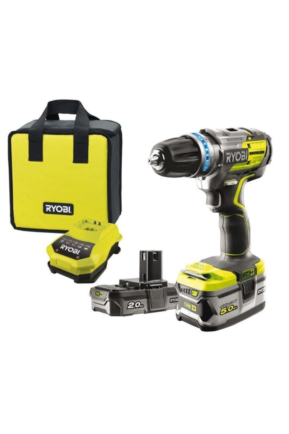 Ryobi R18pdbl252s Kömürsüz 2 Vitesli Darbeli 18v/2.0ah /5.0ah Li-ion Çift Akülü Matkap 1