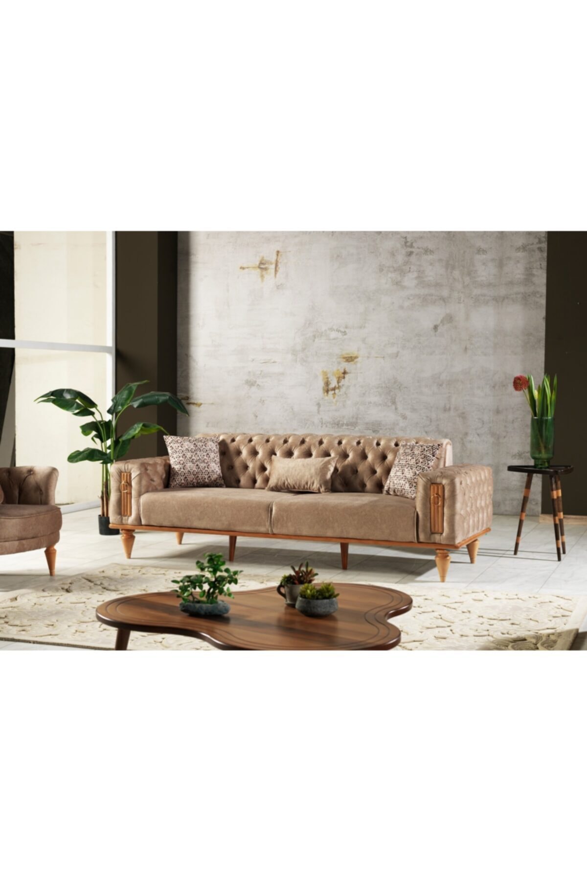 zien s home kahverengi elizya salon takimi fiyati yorumlari trendyol