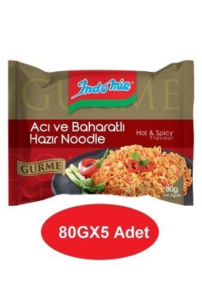 Sheuv Indomie Gurme Acı Ve Baharatlı Hazır Noodle 80 Gx 5 Adet Aile Paketi Image 0