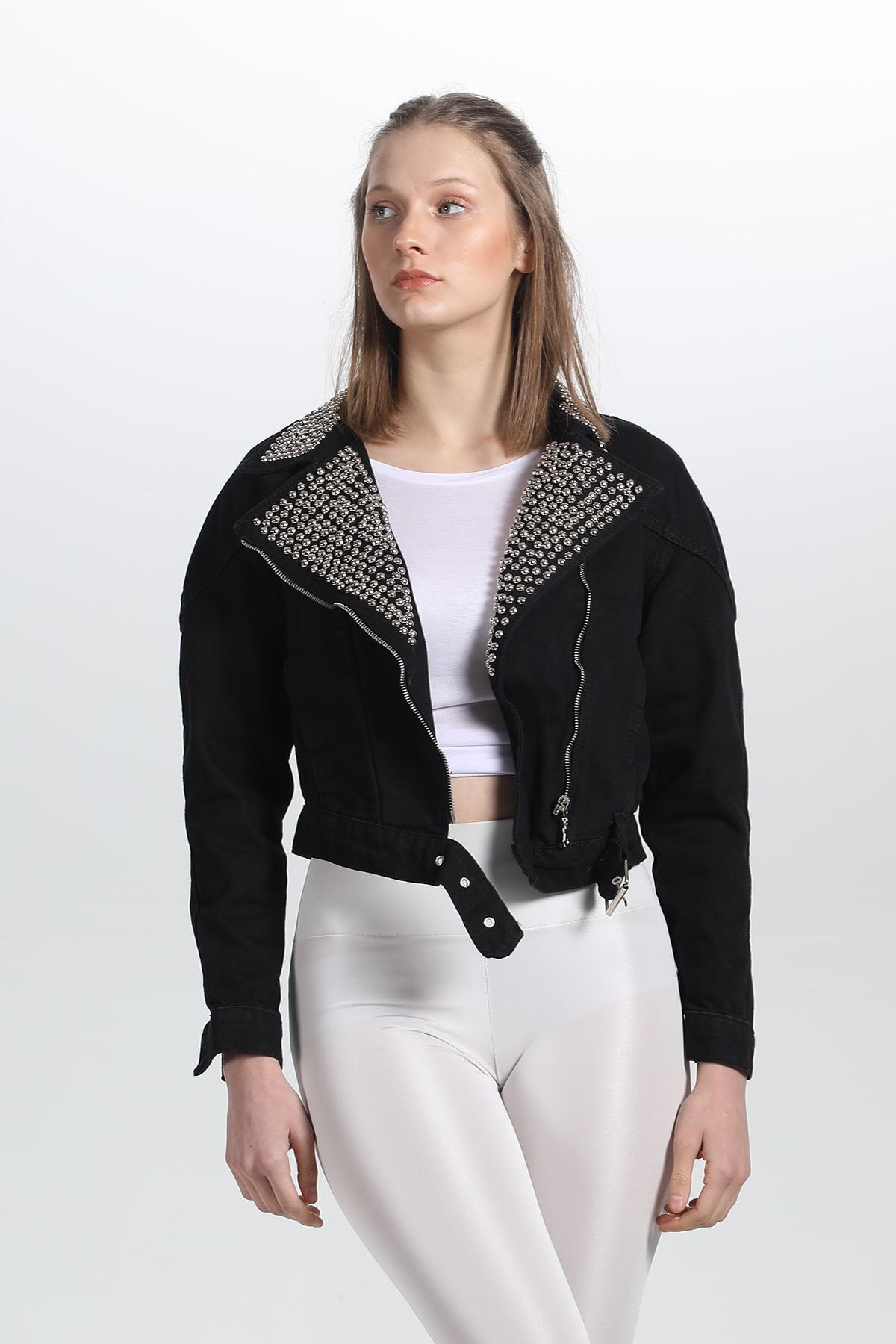 Black short discount jean jacket